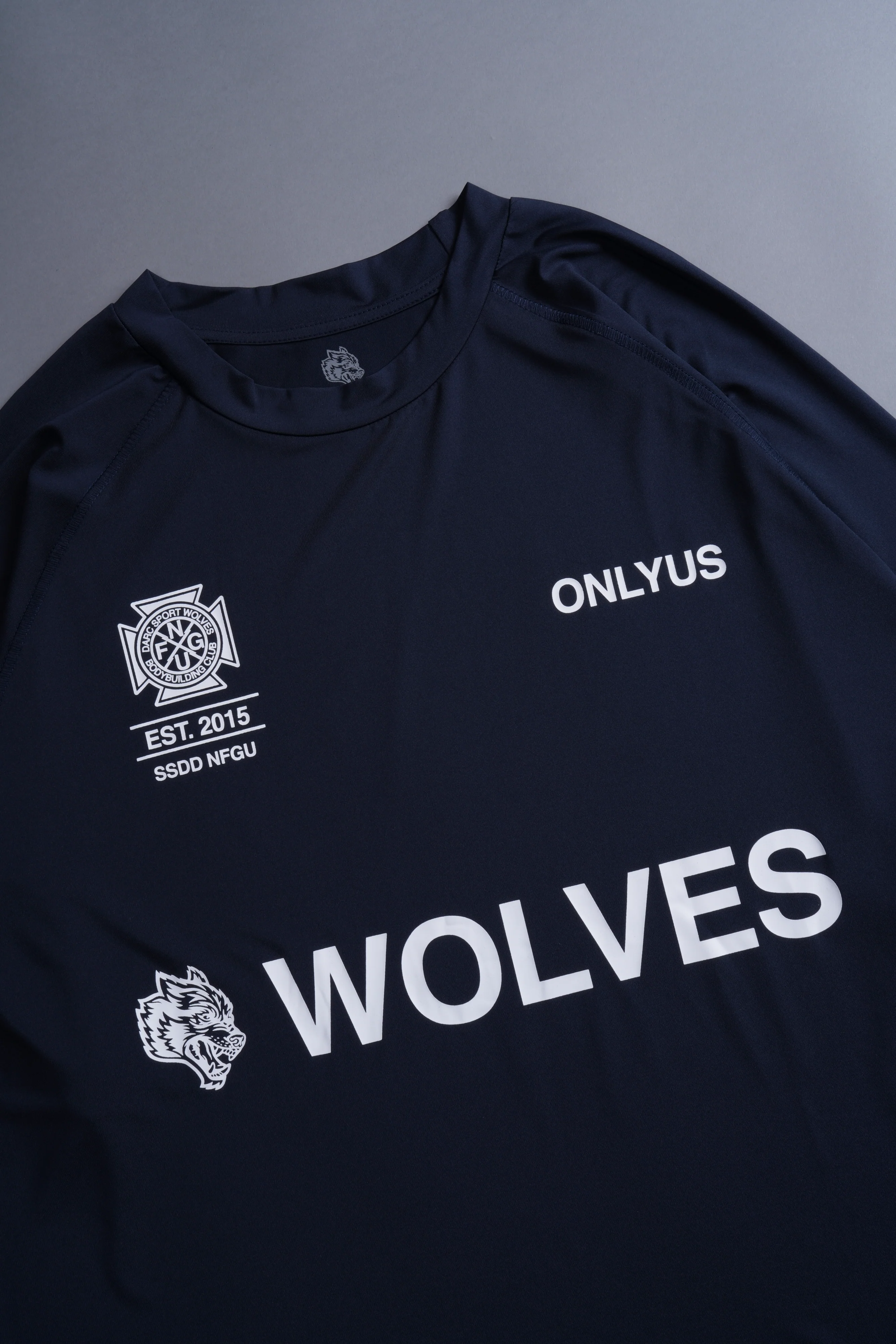 Always Stay True "Dry Wolf" S/S Raglan Tee in Navy - Image 5
