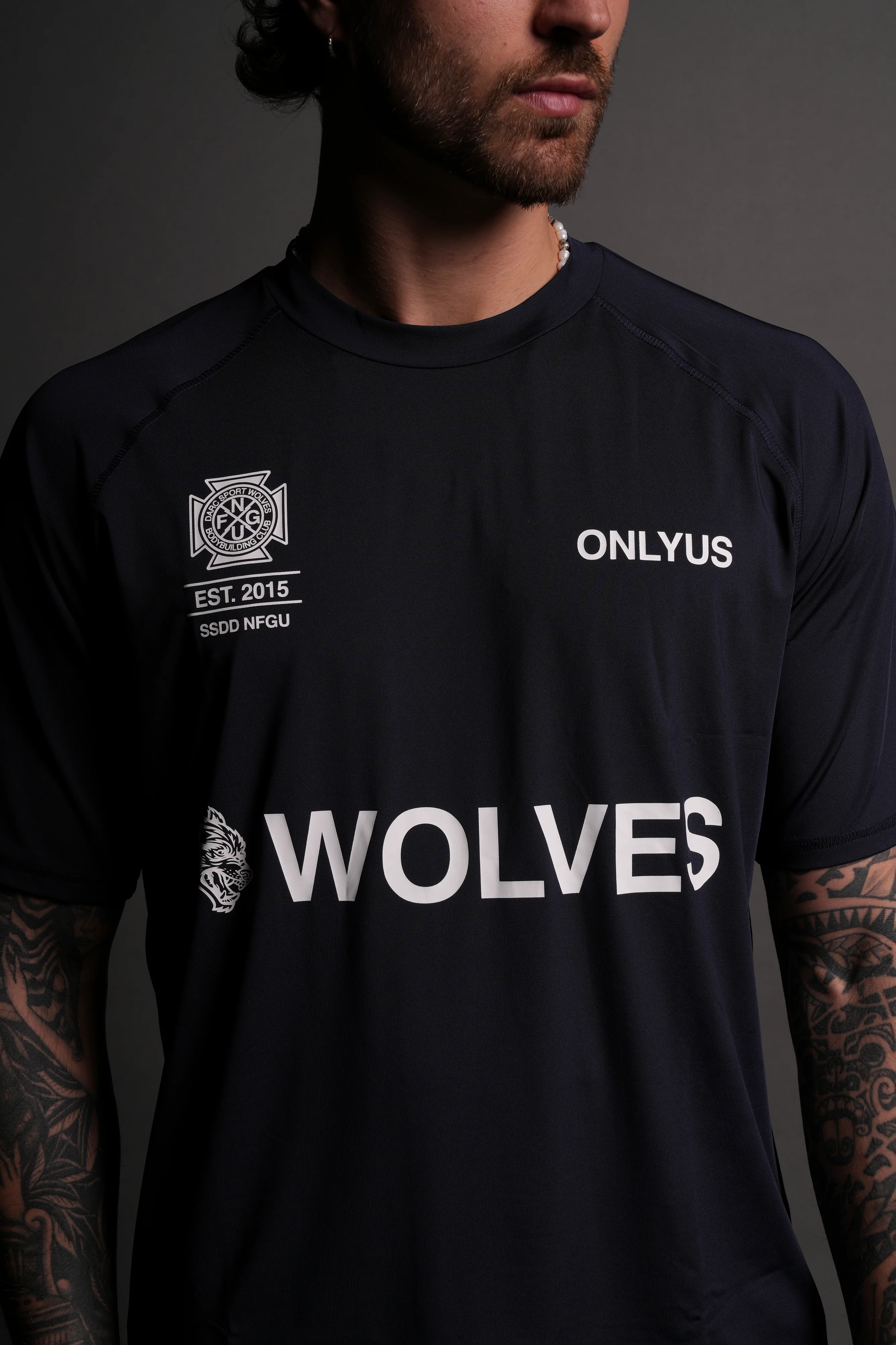 Always Stay True "Dry Wolf" S/S Raglan Tee in Navy - Image 6