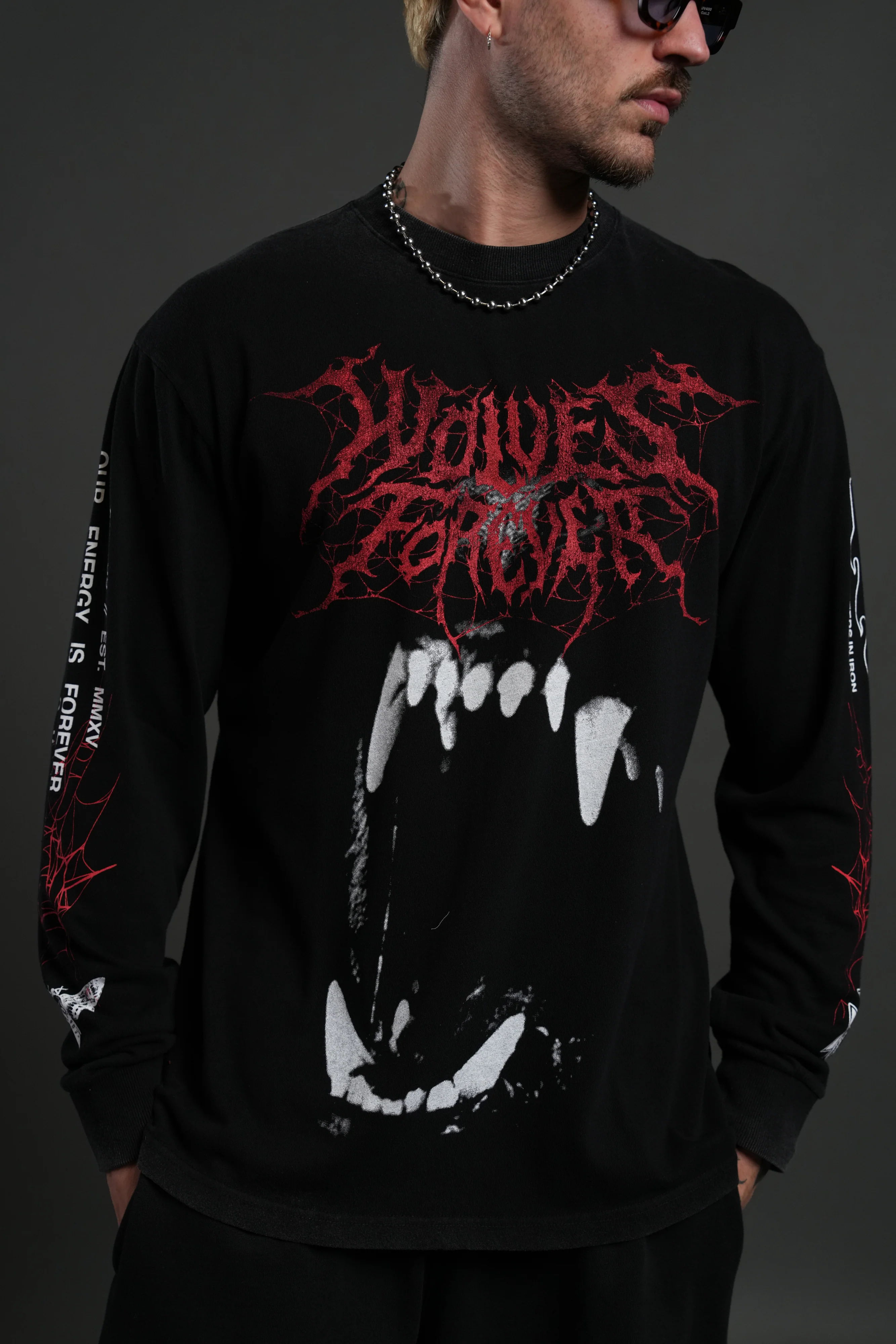 Blood Thirsty Webs "Premium" L/S Tee in Black - Image 5