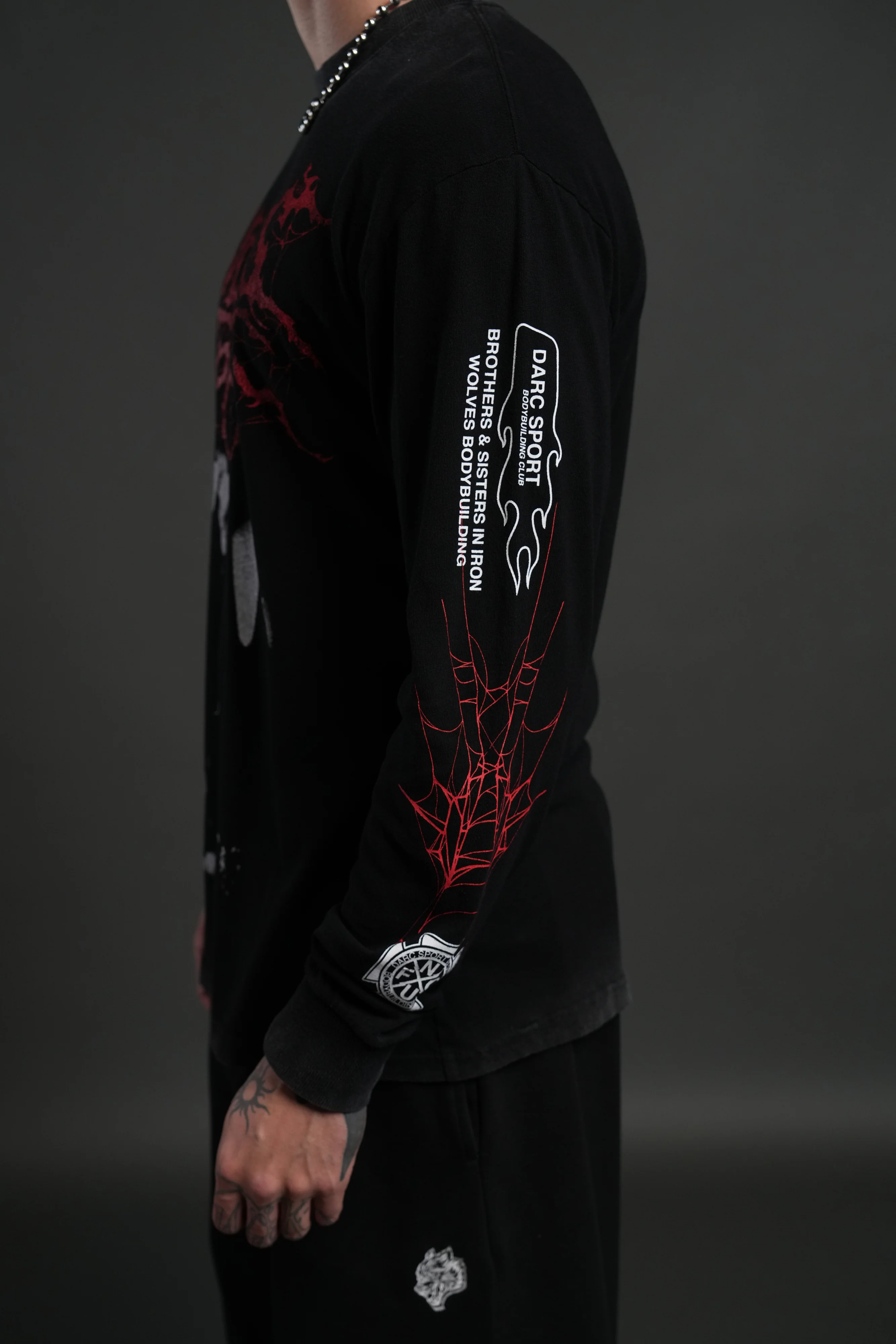 Blood Thirsty Webs "Premium" L/S Tee in Black - Image 7
