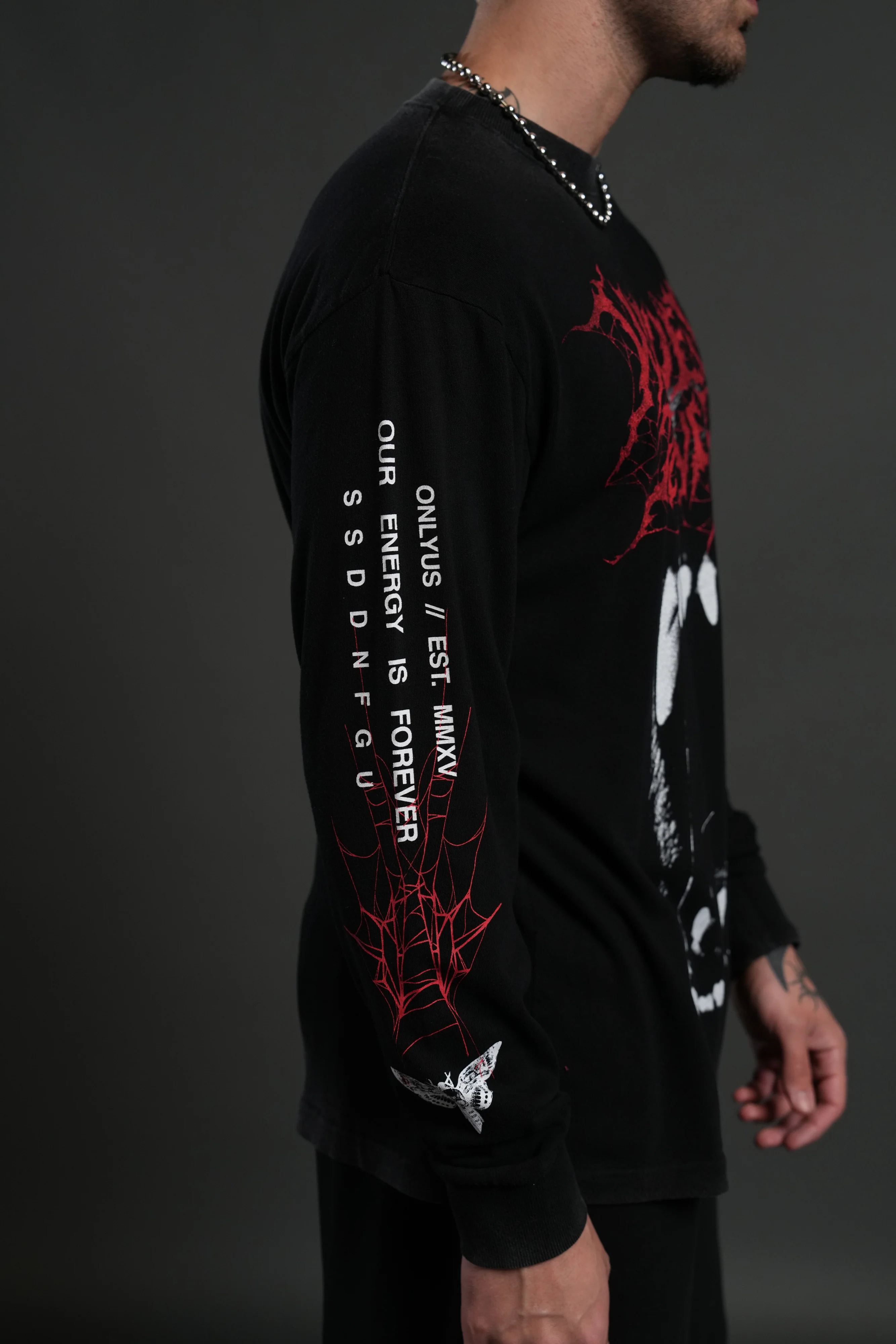 Blood Thirsty Webs "Premium" L/S Tee in Black - Image 8