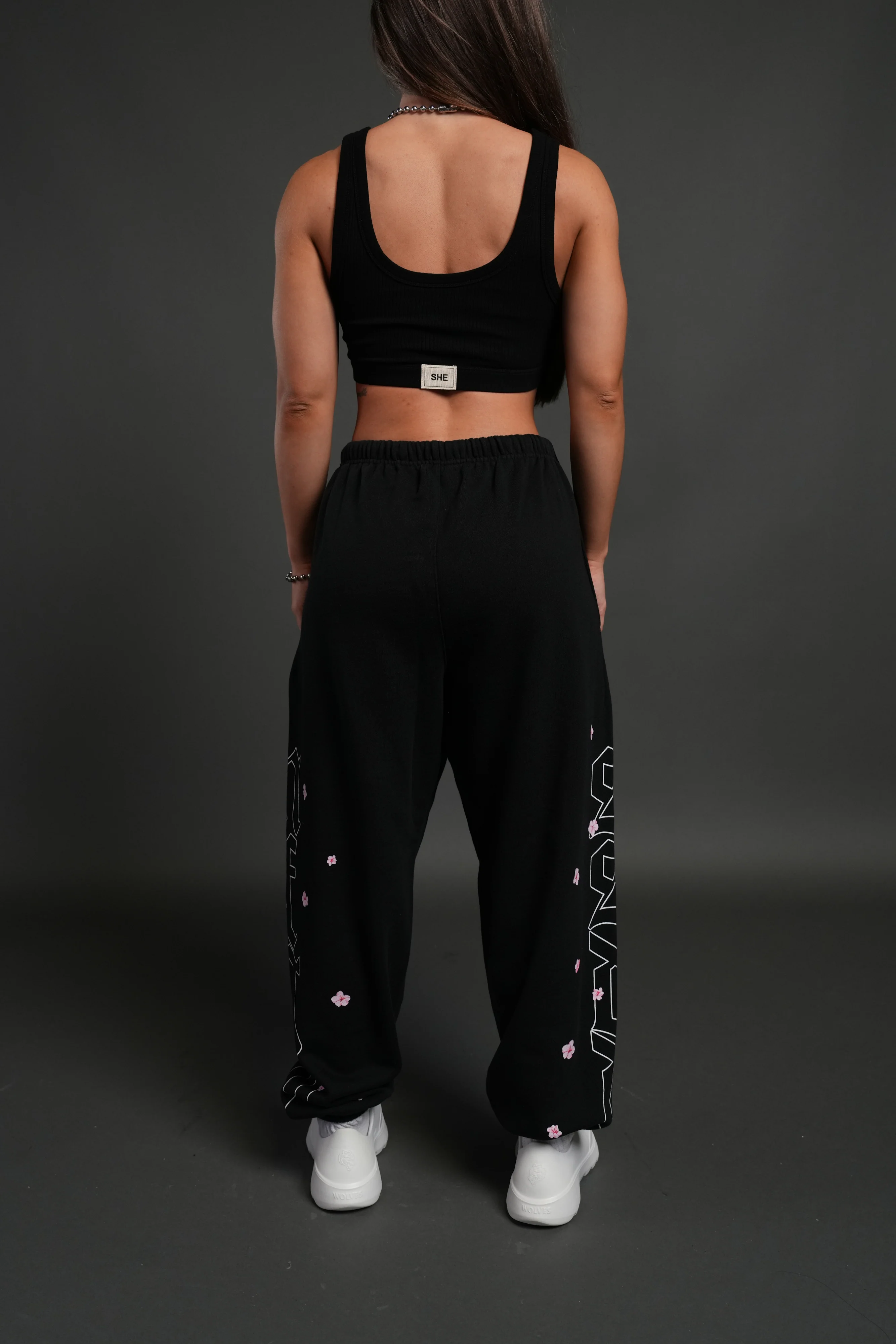 Blossom Mantra Unisex Lounger Sweat Pants in Black - Image 5