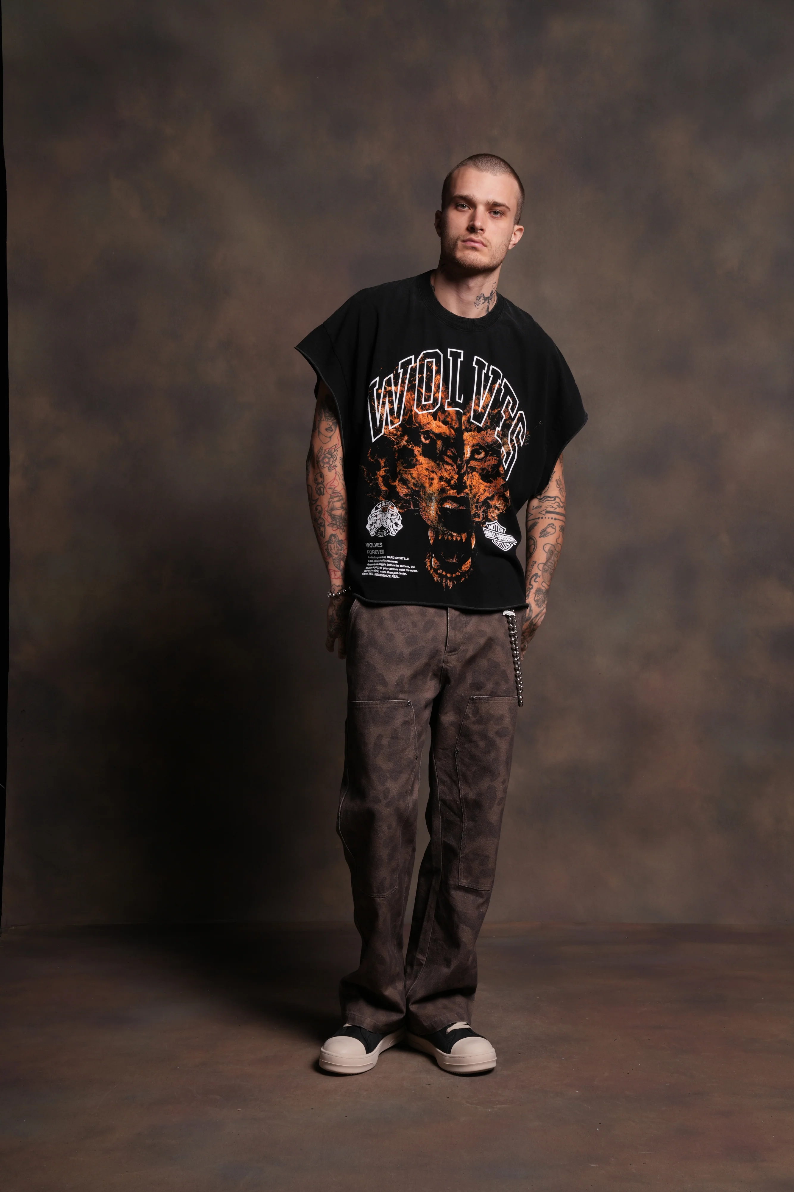 Born From Fire Grunge Cut-Off Tee in Black - Image 5