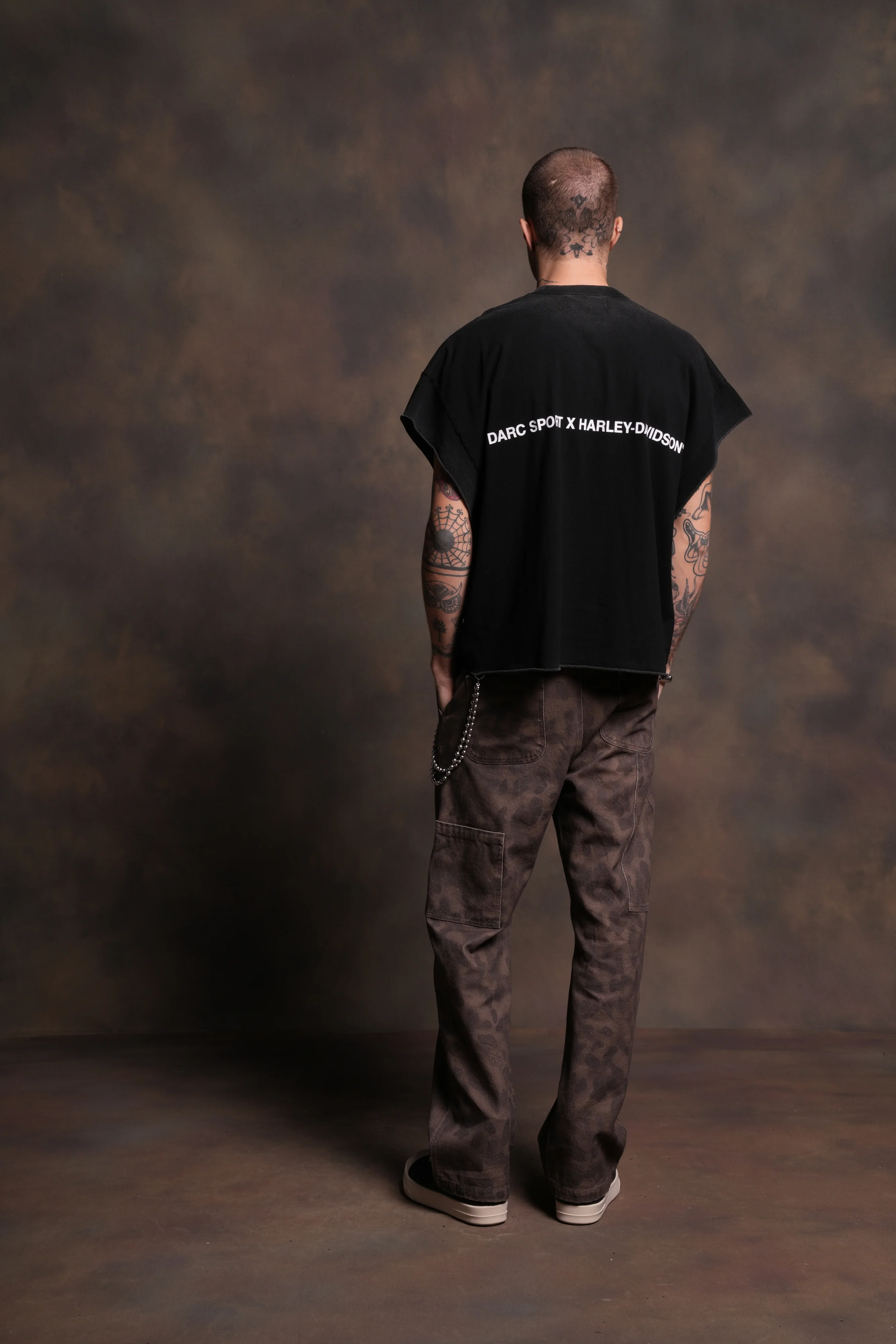 Born From Fire Grunge Cut-Off Tee in Black - Image 6