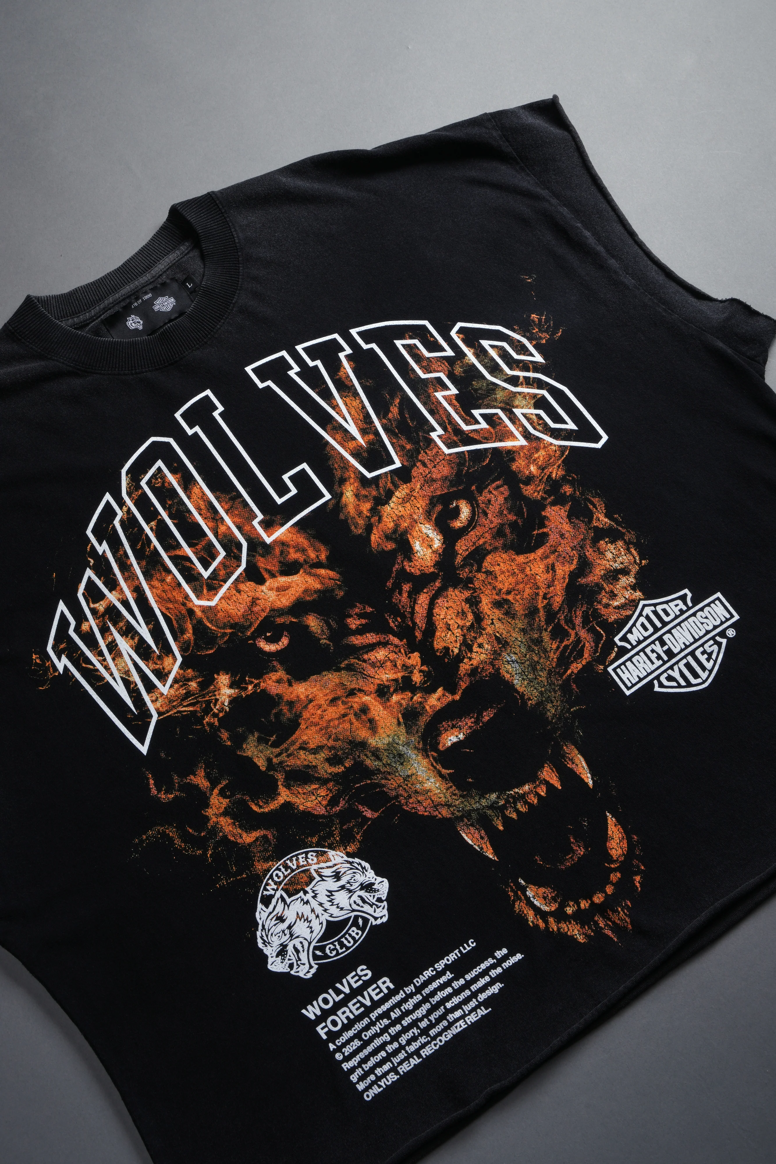 Born From Fire Grunge Cut-Off Tee in Black - Image 9