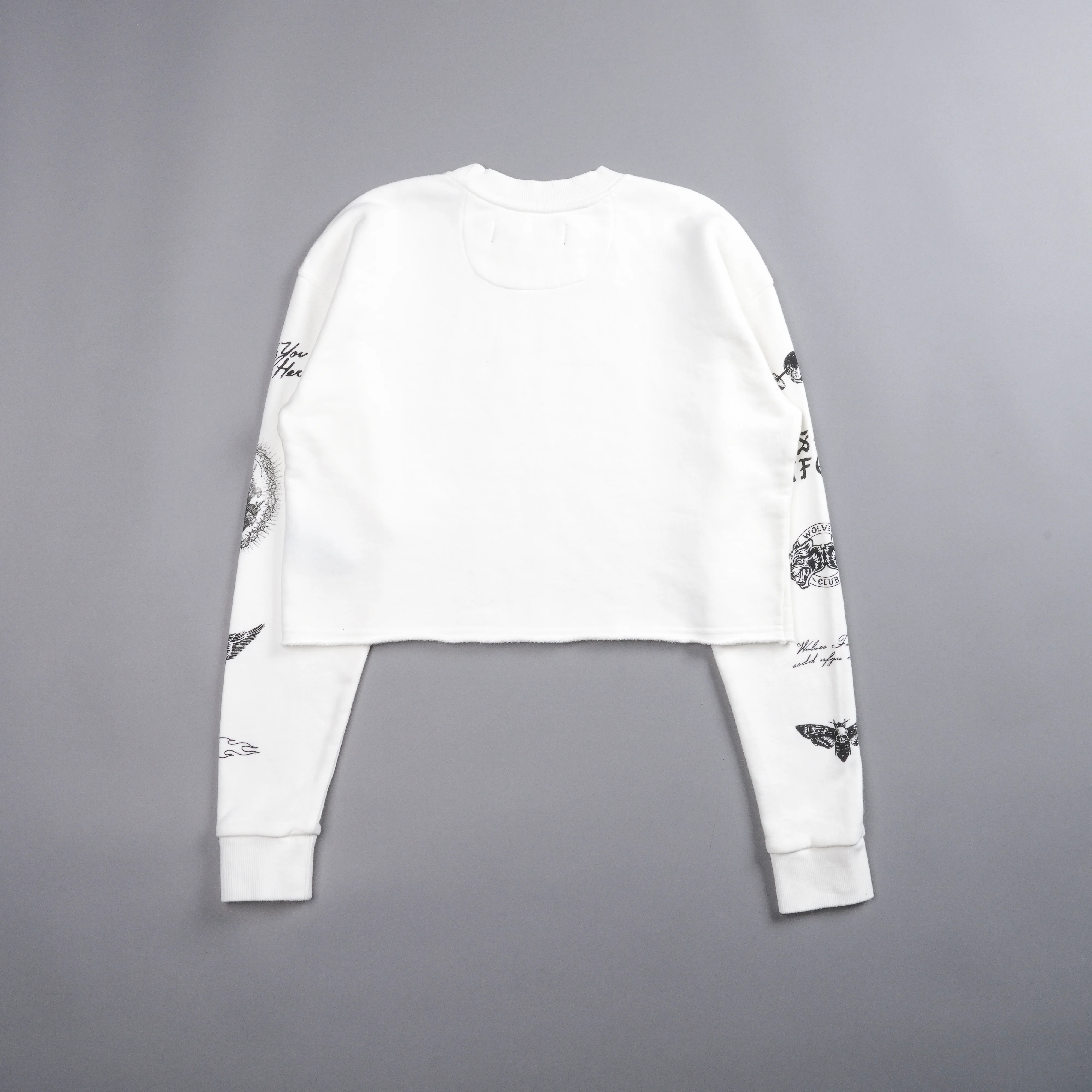 Break The Cycle (Cropped) Crewneck in Cream - Image 4