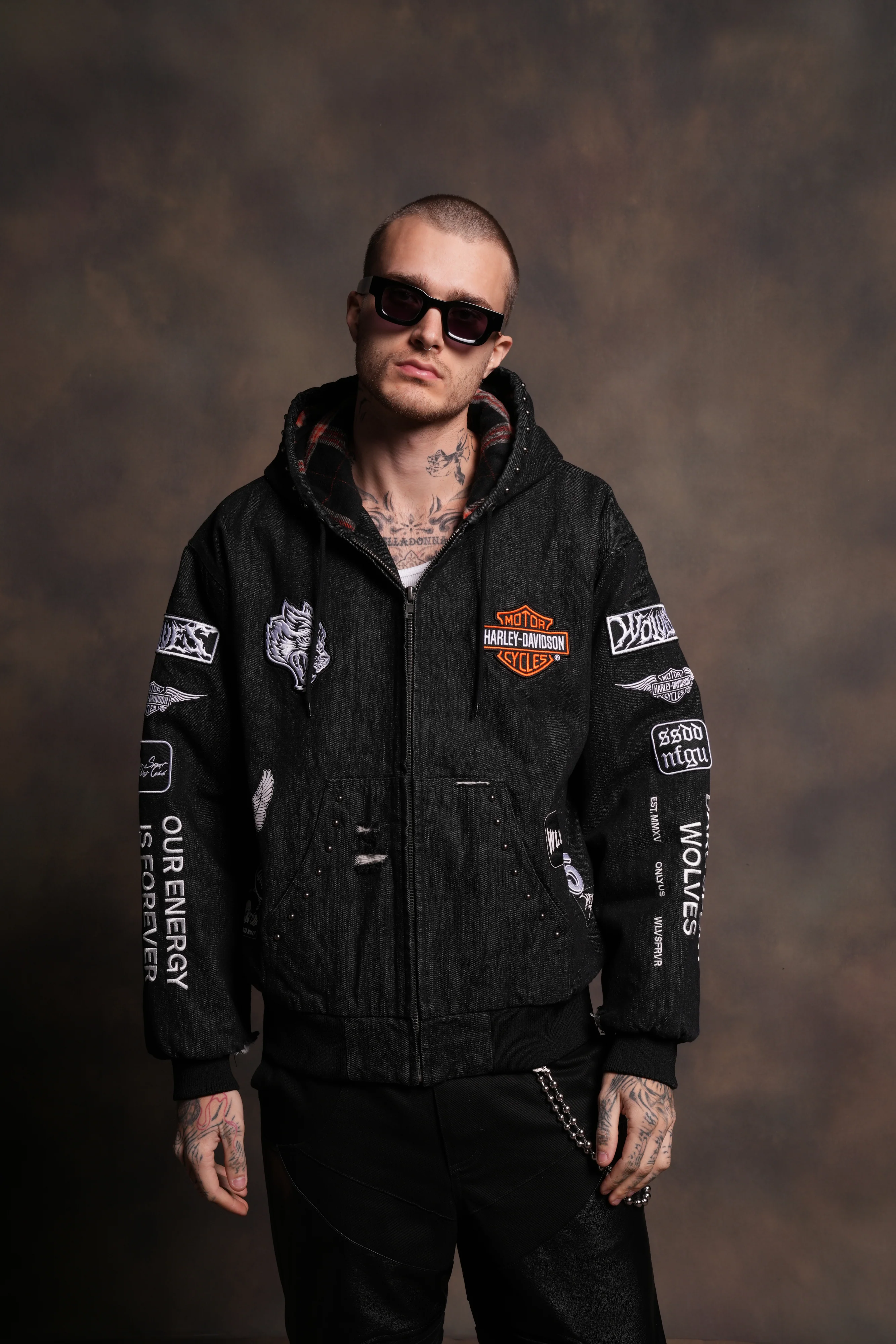 Brotherhood Unisex Cooper Bomber Jacket in Black - Image 4