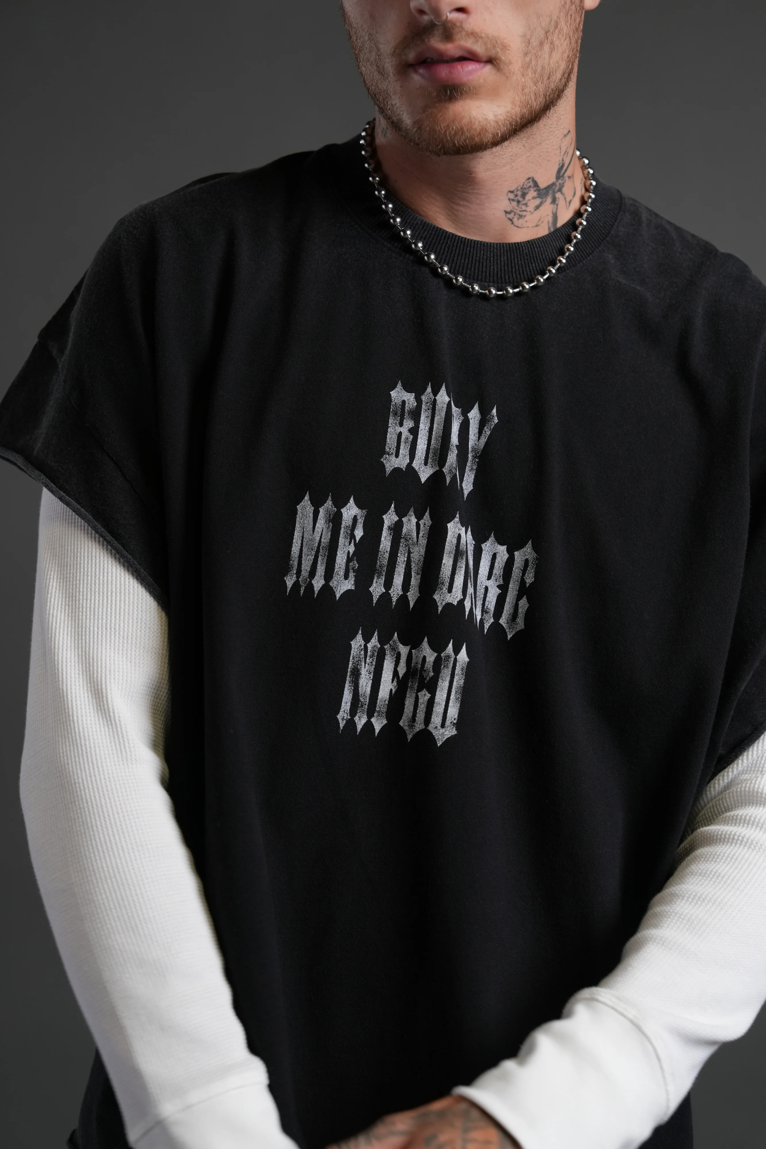 Bury Me in Darc Forever Grunge Cut-Off Tee in Black - Image 7