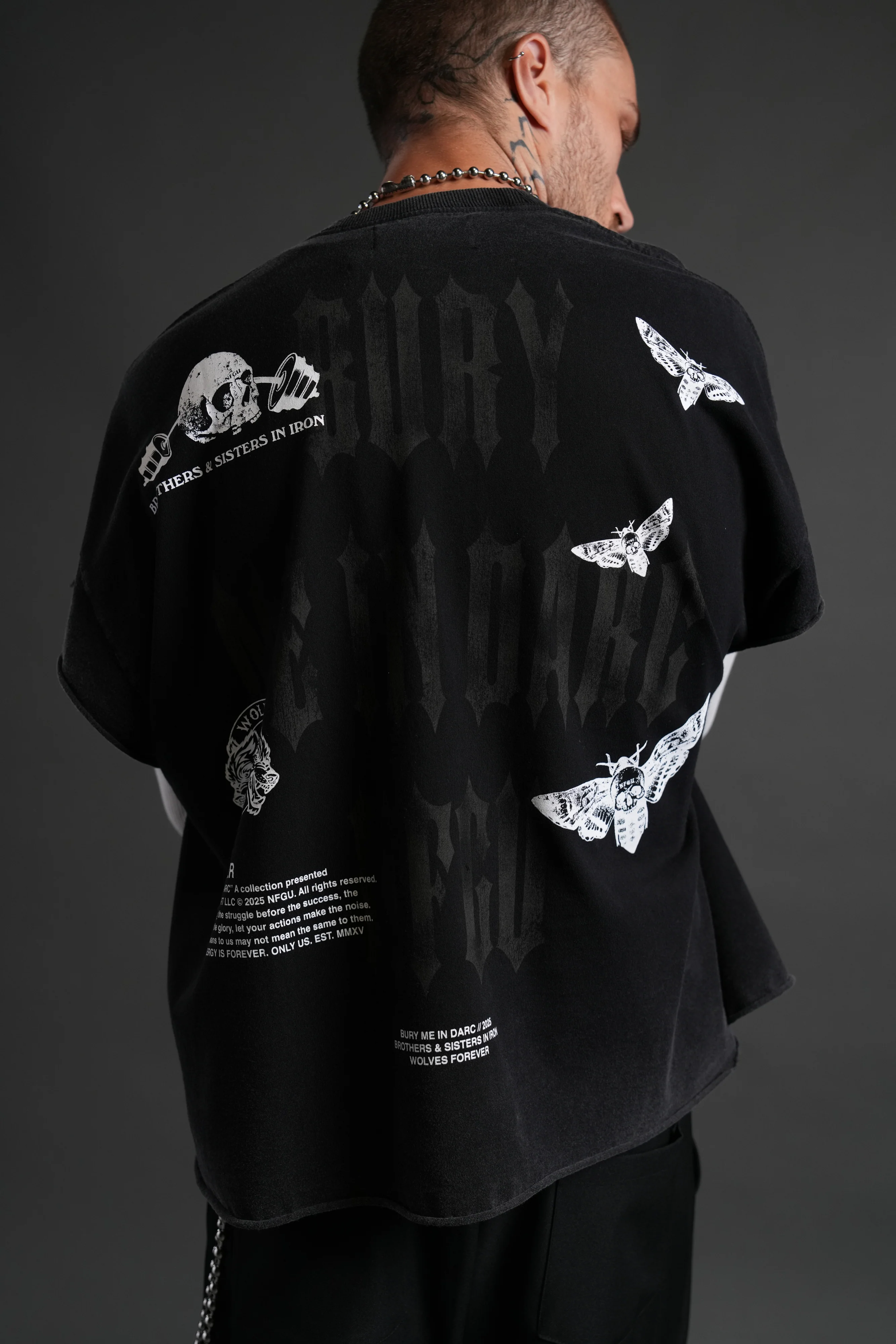 Bury Me in Darc Forever Grunge Cut-Off Tee in Black - Image 8