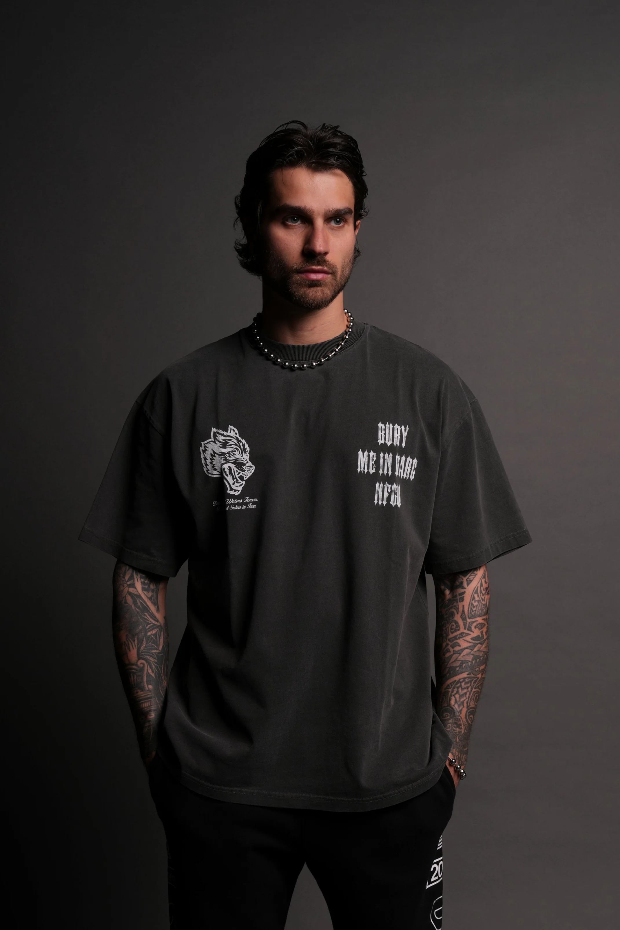 Bury Me In Darc "Grunge" Tee in Wolf Gray - Image 2