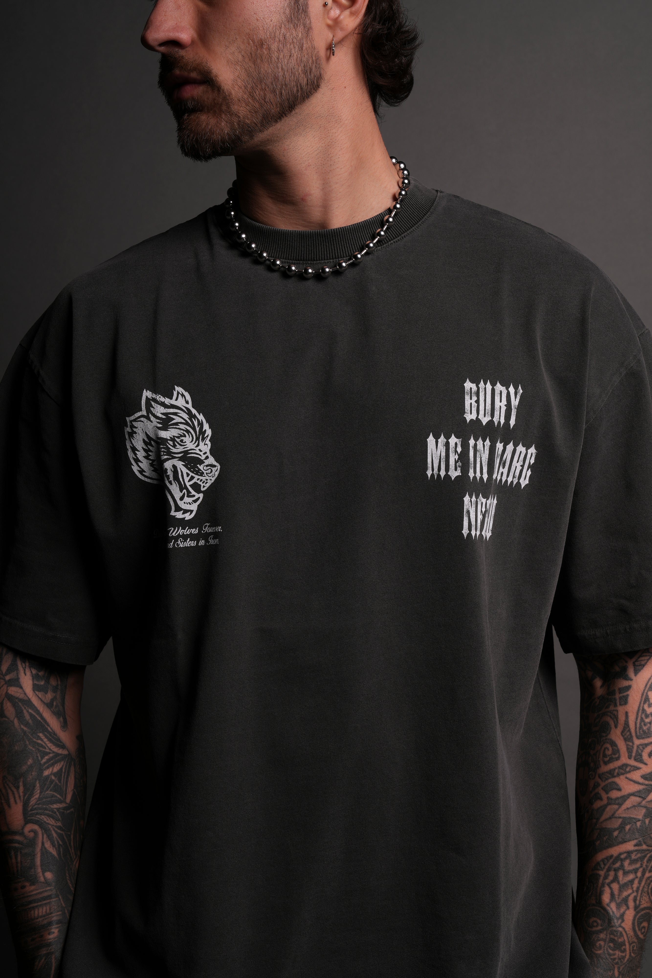 Bury Me In Darc "Grunge" Tee in Wolf Gray - Image 7