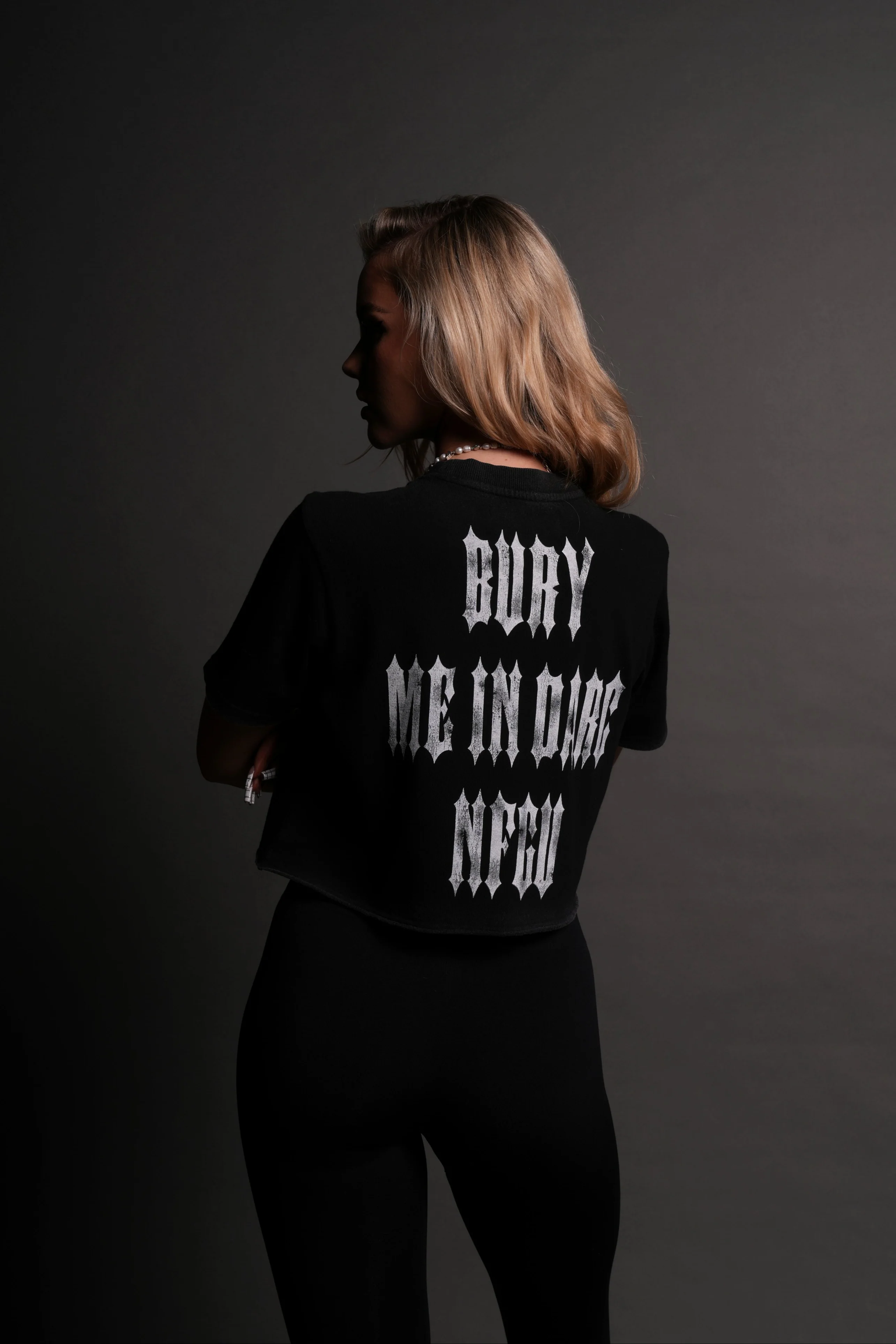 Bury Me In Darc NFGU "Premium" (Cropped) Tee in Black - Image 2