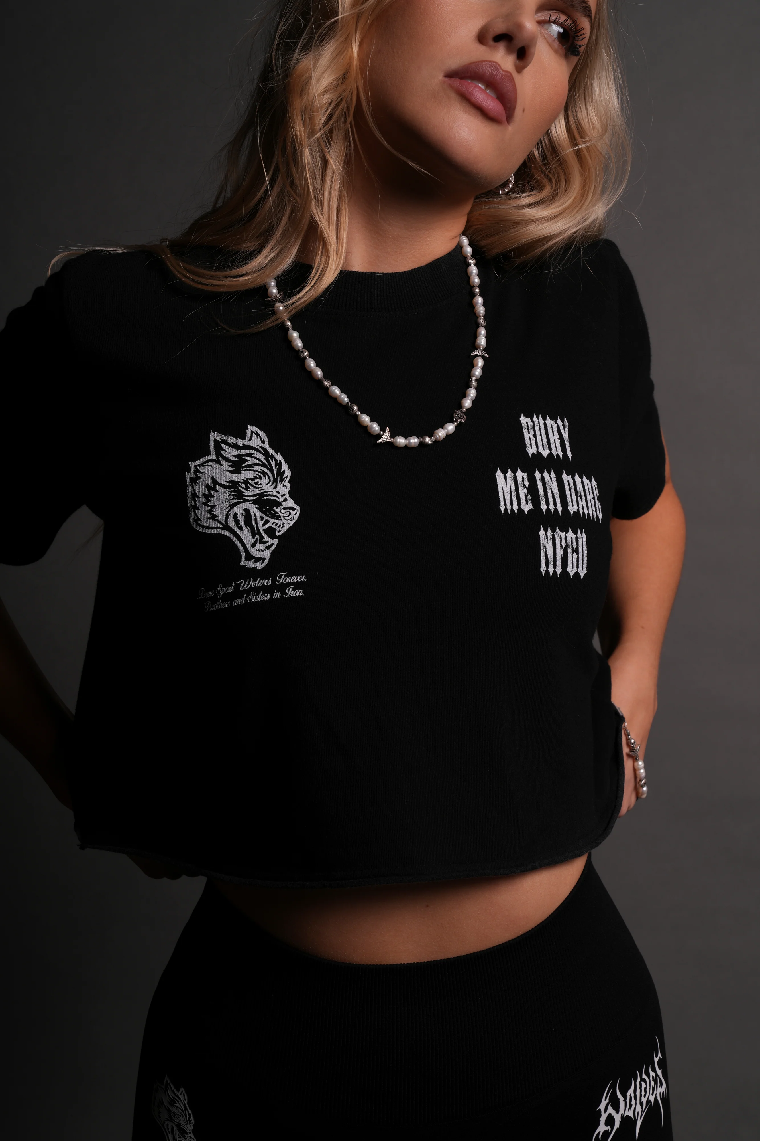 Bury Me In Darc NFGU "Premium" (Cropped) Tee in Black - Image 7