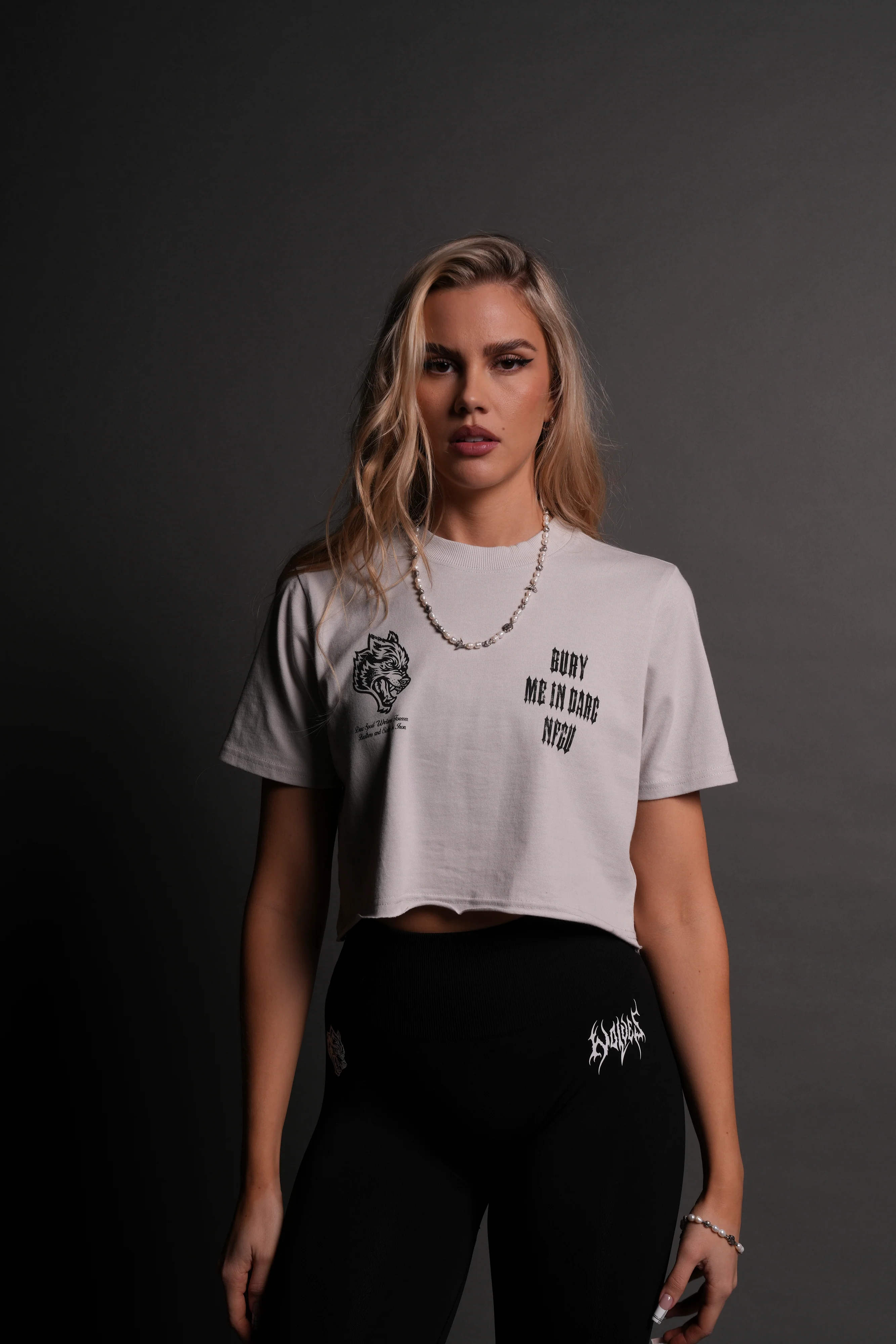 Bury Me In Darc NFGU "Premium" (Cropped) Tee in Stone - Image 5