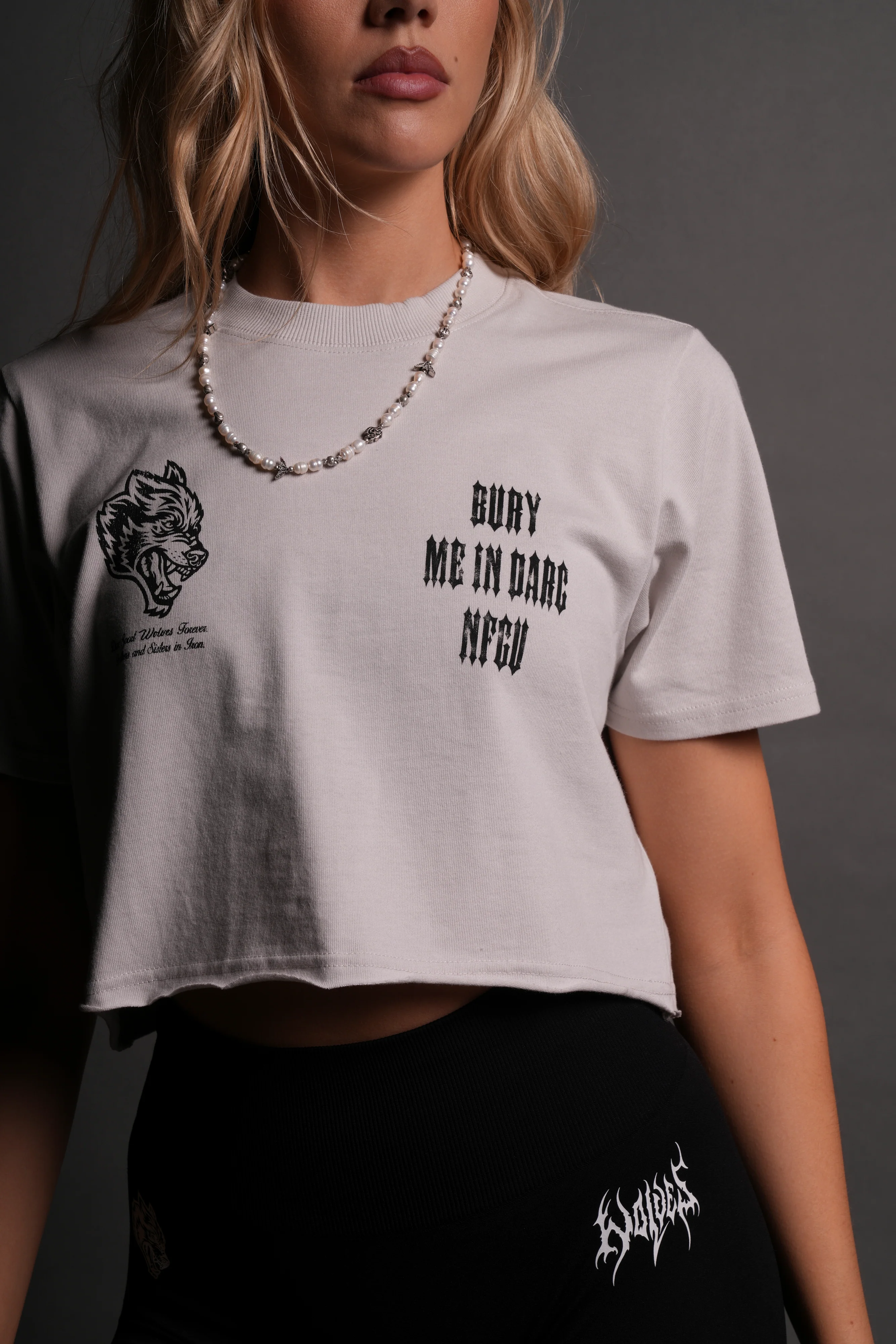 Bury Me In Darc NFGU "Premium" (Cropped) Tee in Stone - Image 7