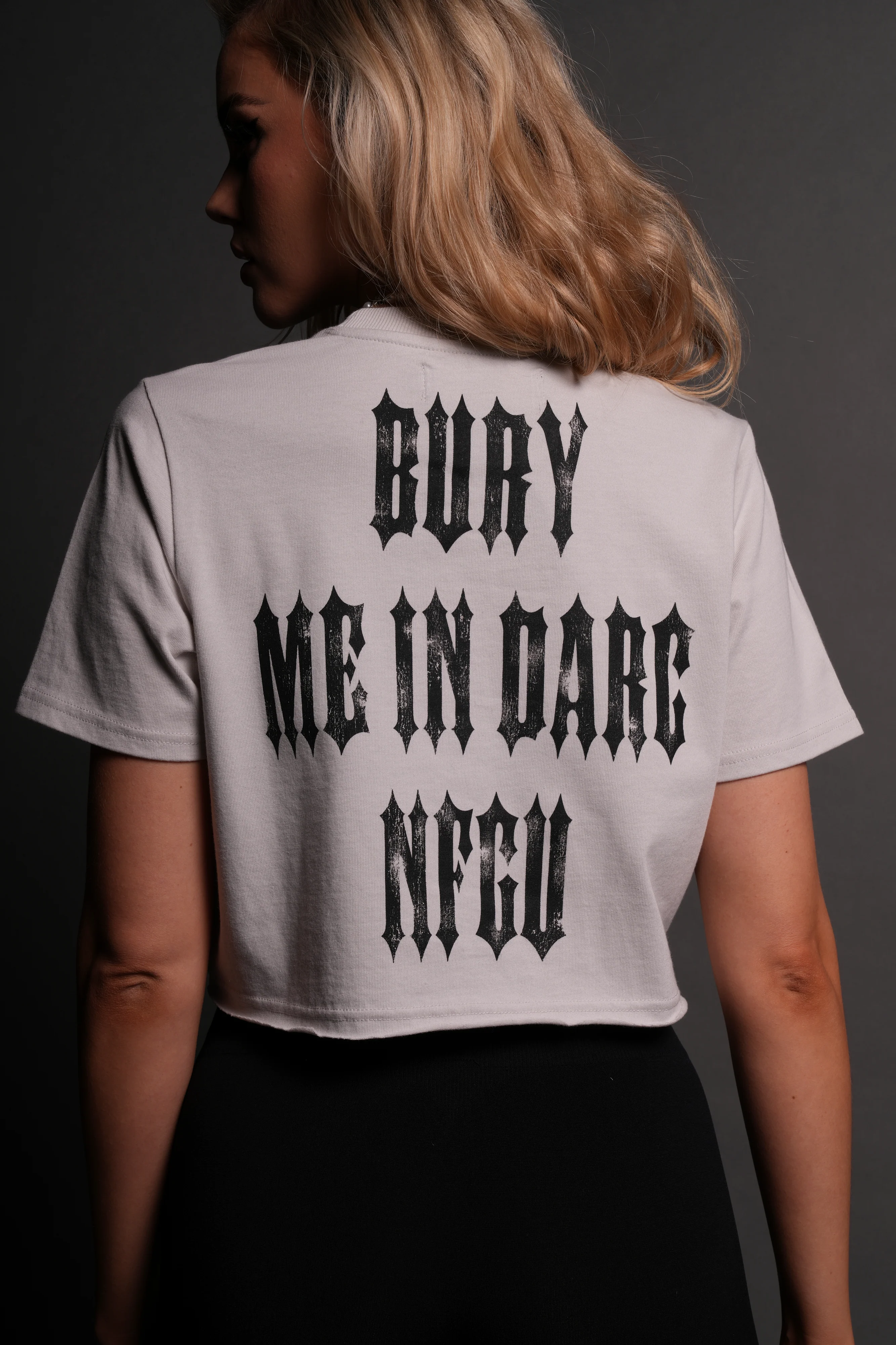 Bury Me In Darc NFGU "Premium" (Cropped) Tee in Stone - Image 9