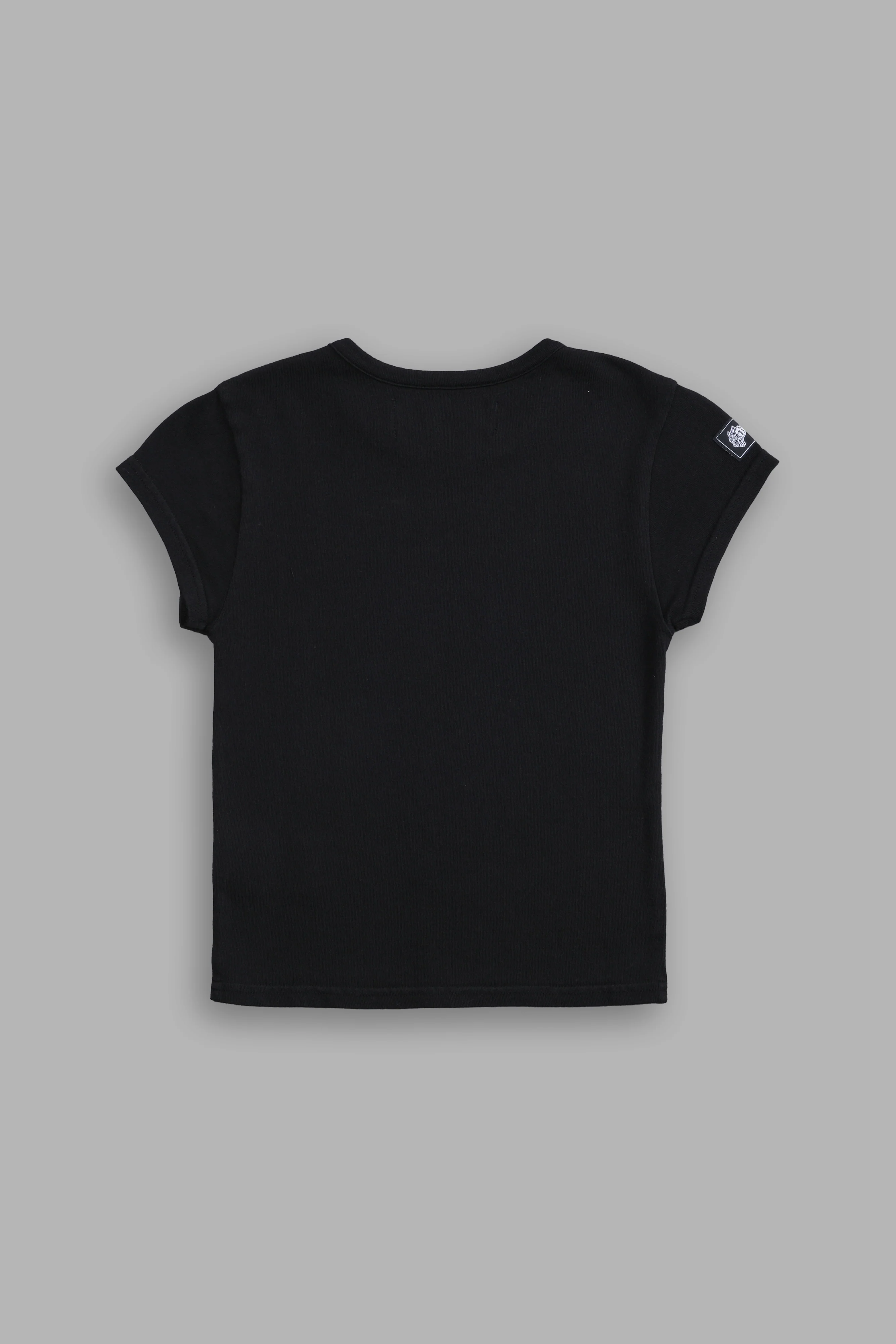 Bushido Wolf Baby Tee in Black - Image 4