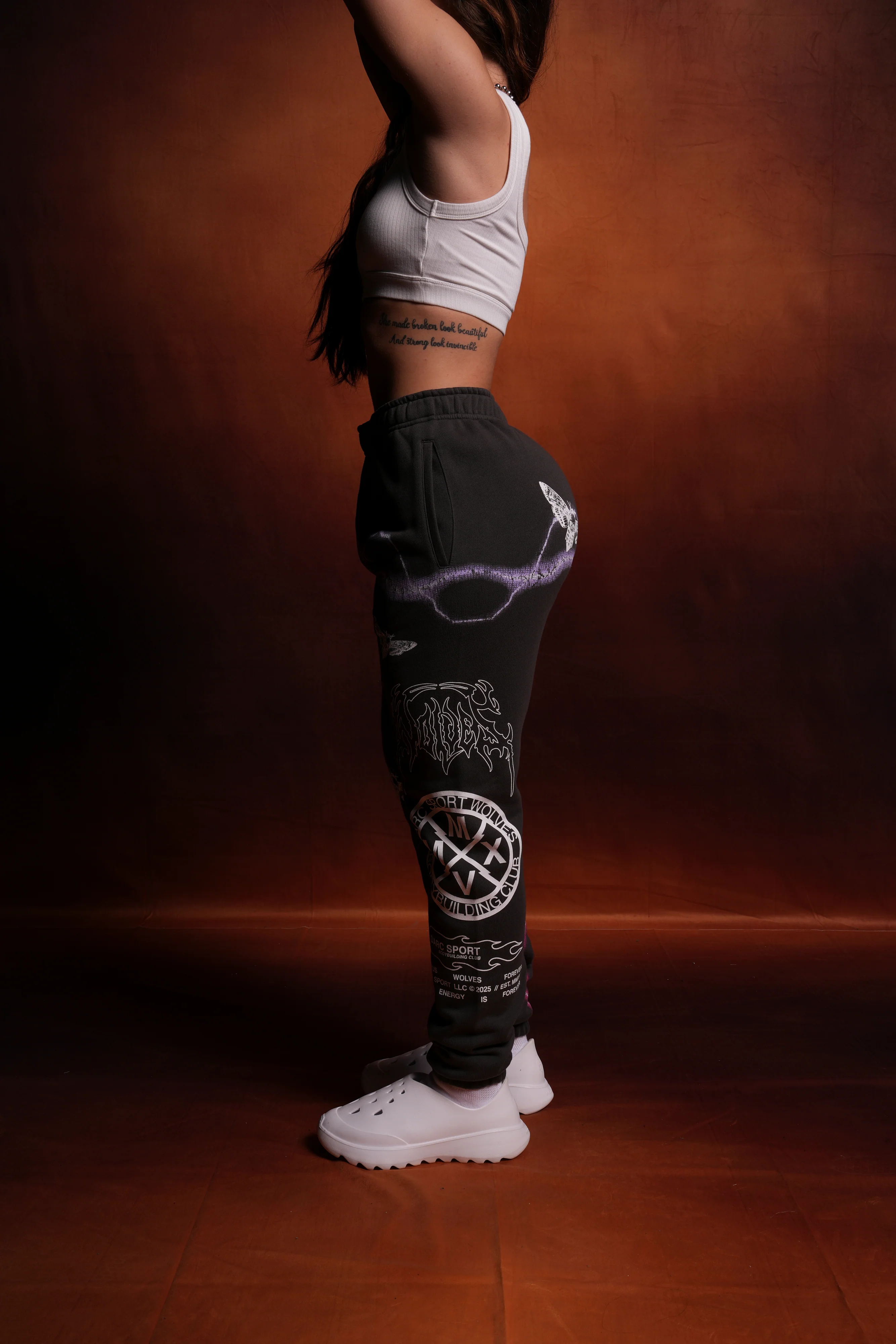 Charged Up She Post Lounge Sweats in Wolf Gray - Image 2
