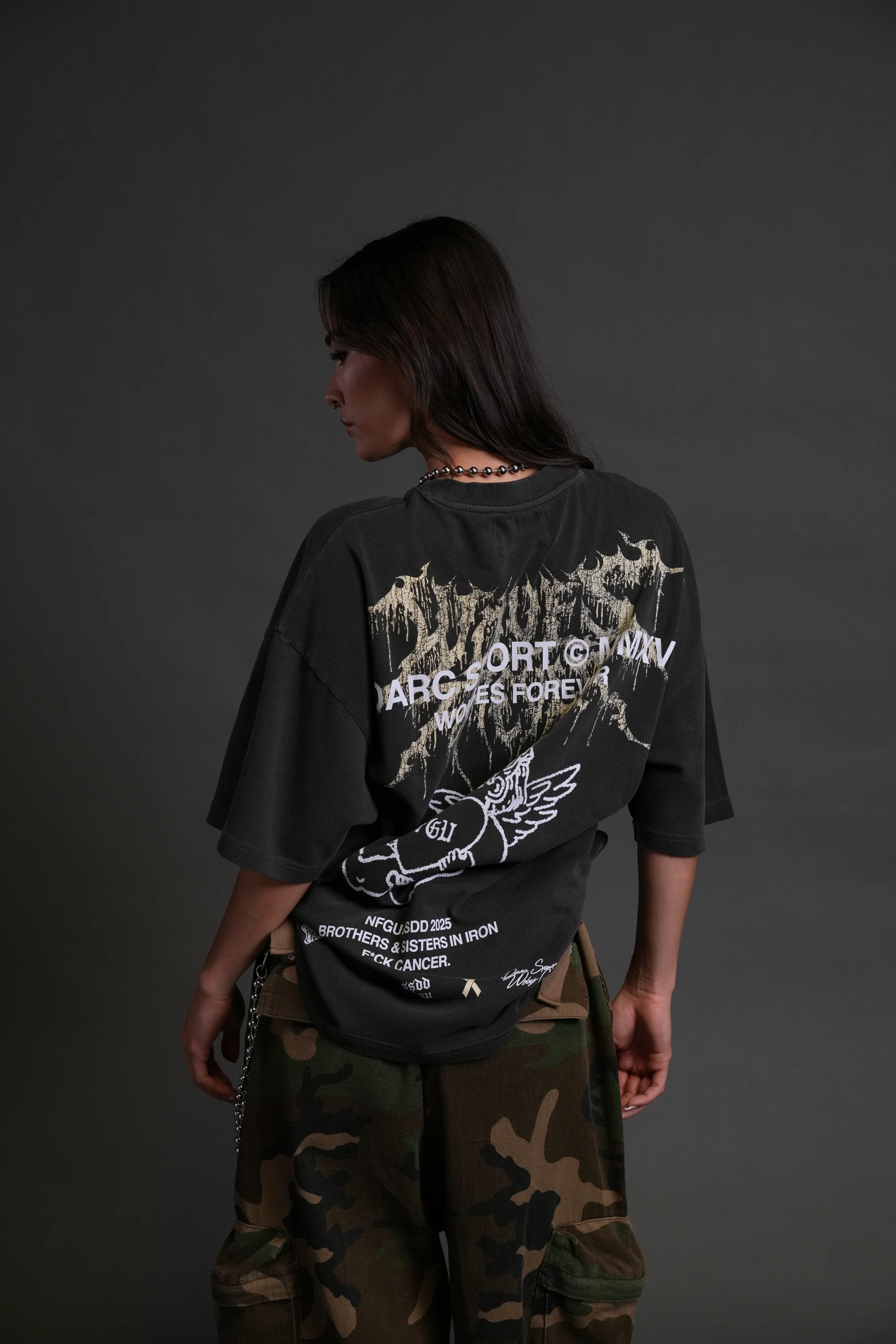 Cherub Core "Premium" Oversized Tee in Wolf Gray - Image 13