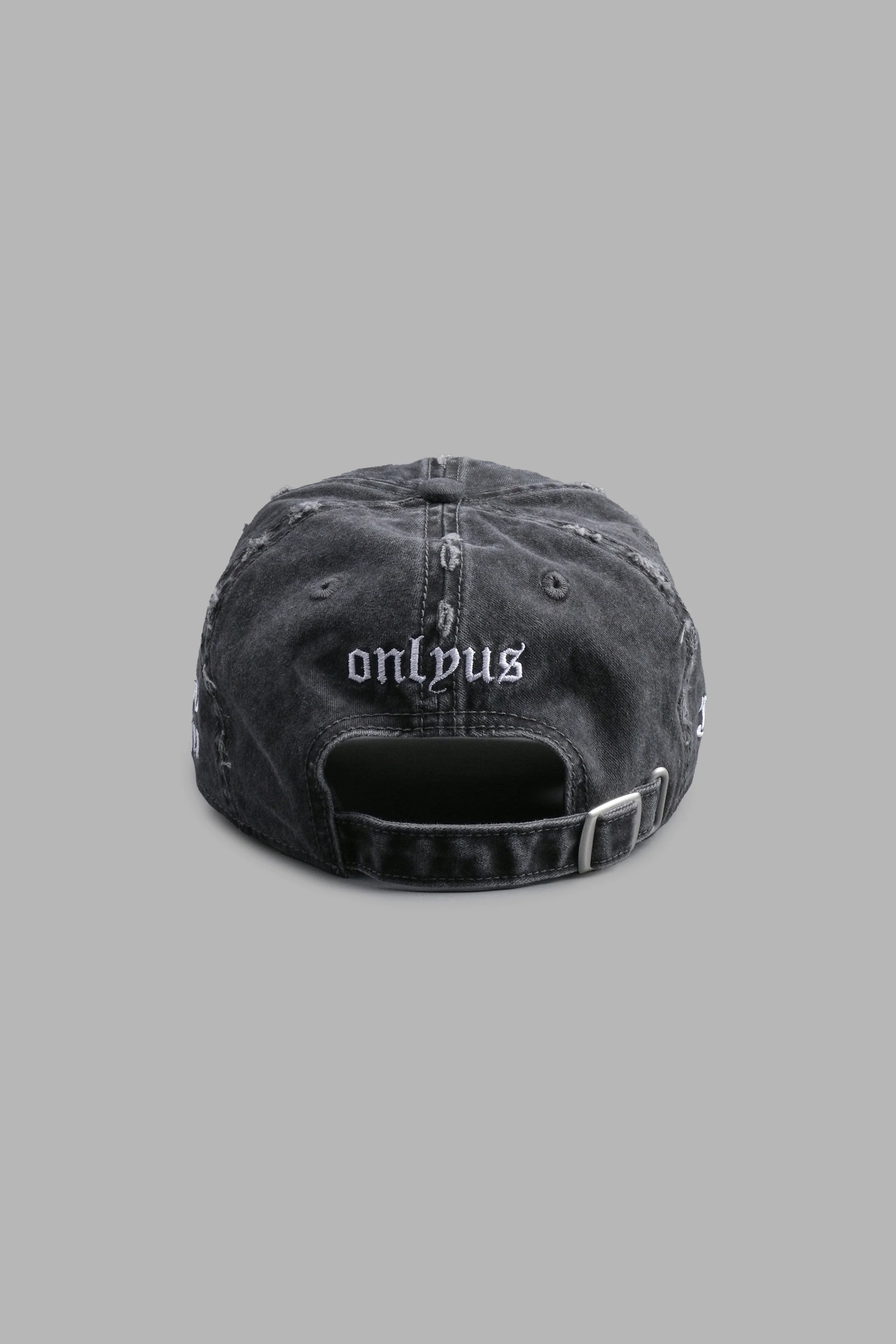 Cherub Eye Ball Distressed Dad Hat in Washed Black - Image 3
