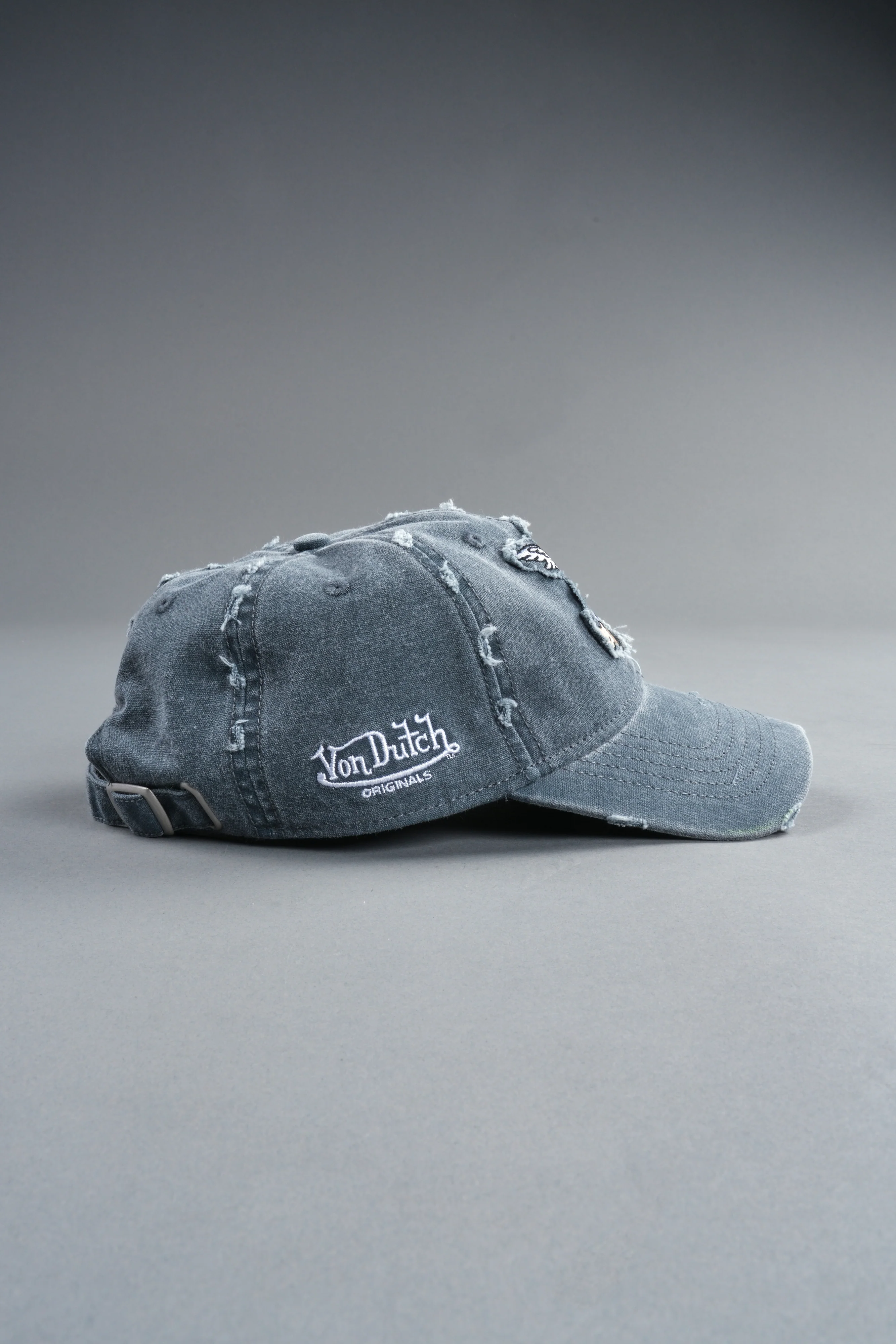Cherub Eye Ball Distressed Dad Hat in Washed Wolf Gray - Image 12