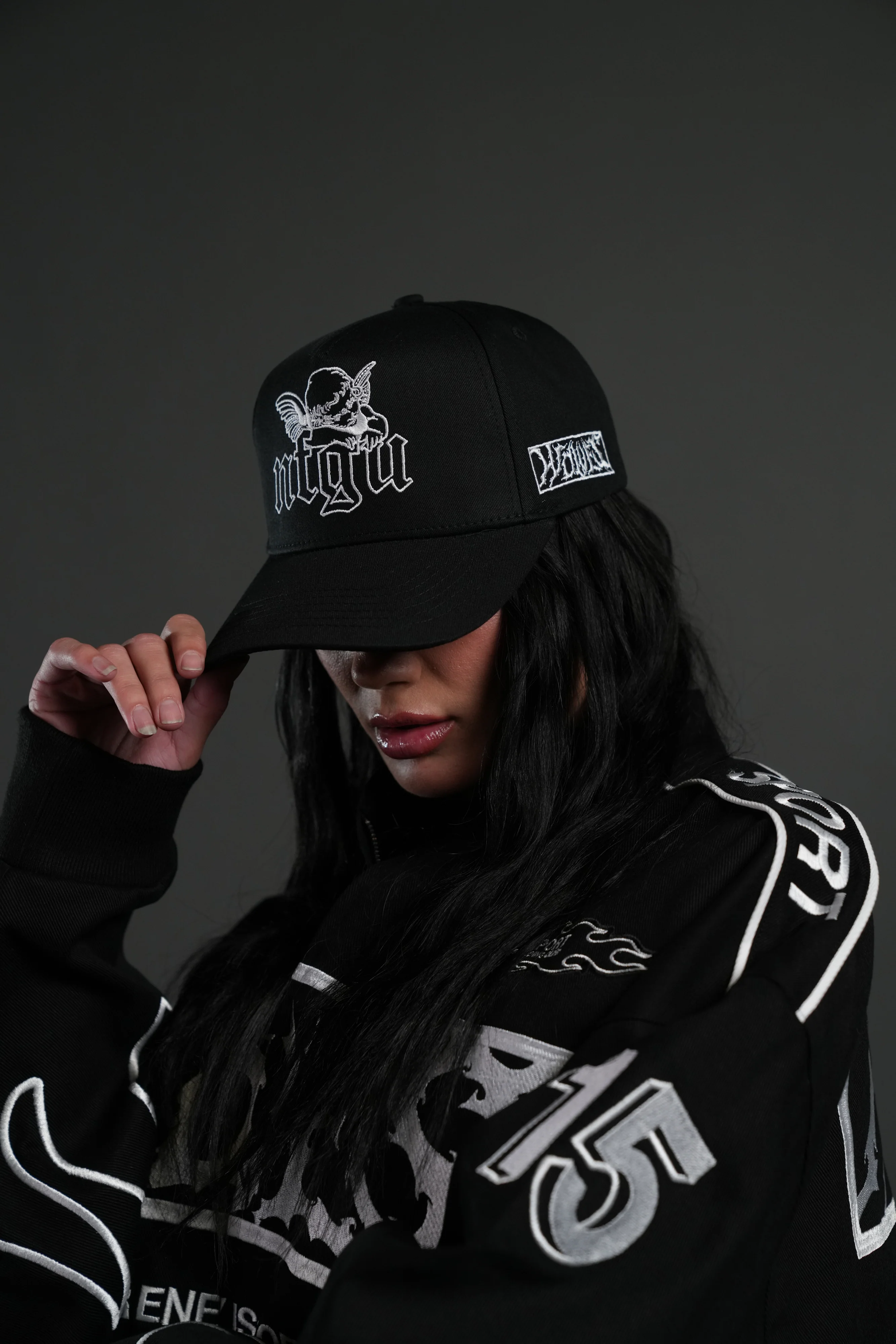 Cherub NFGU 5 Panel Hat in Black - Image 4