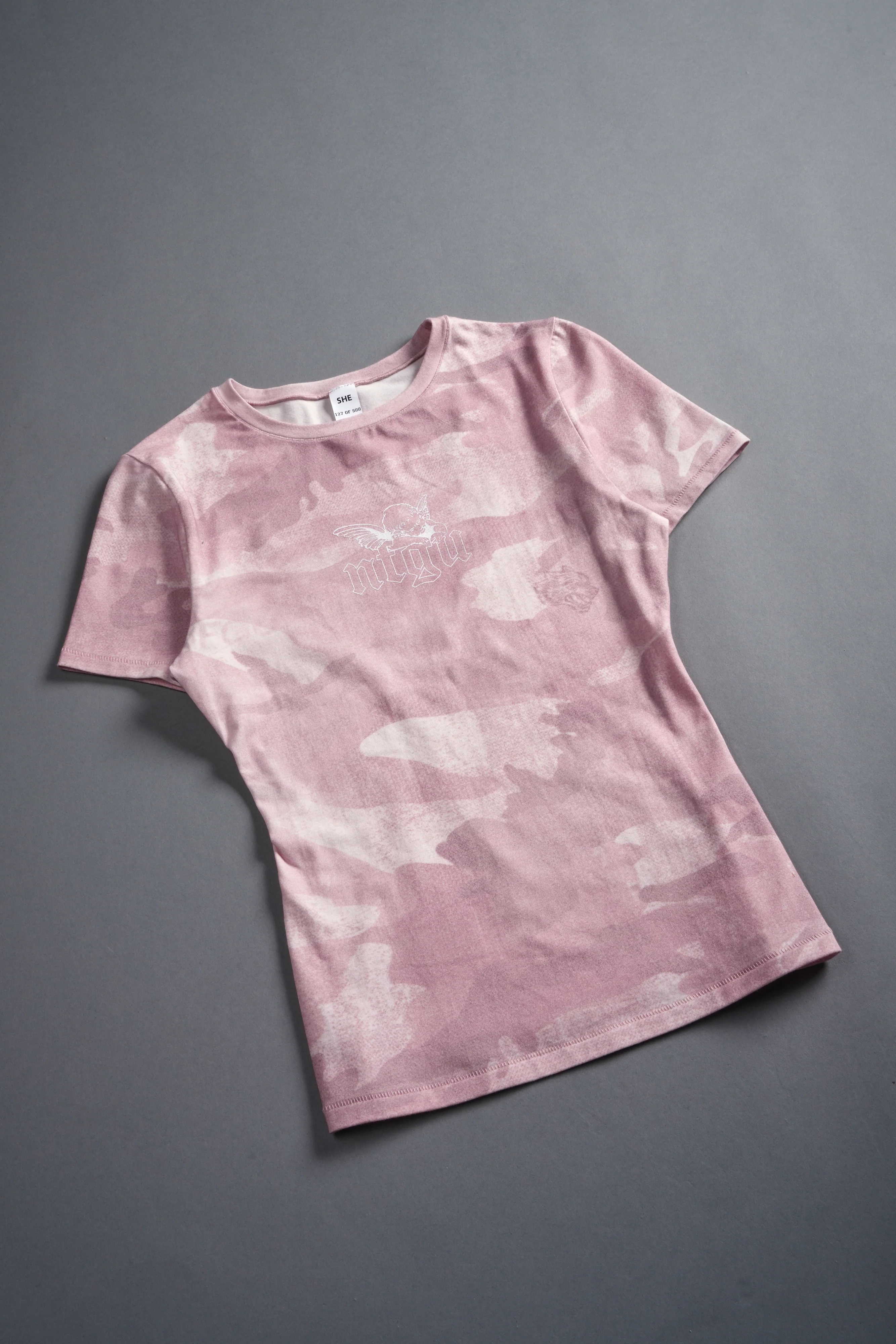 Cherub NFGU "Eden" S/S Tee in Blush Vintage Woodland Camo - Image 3