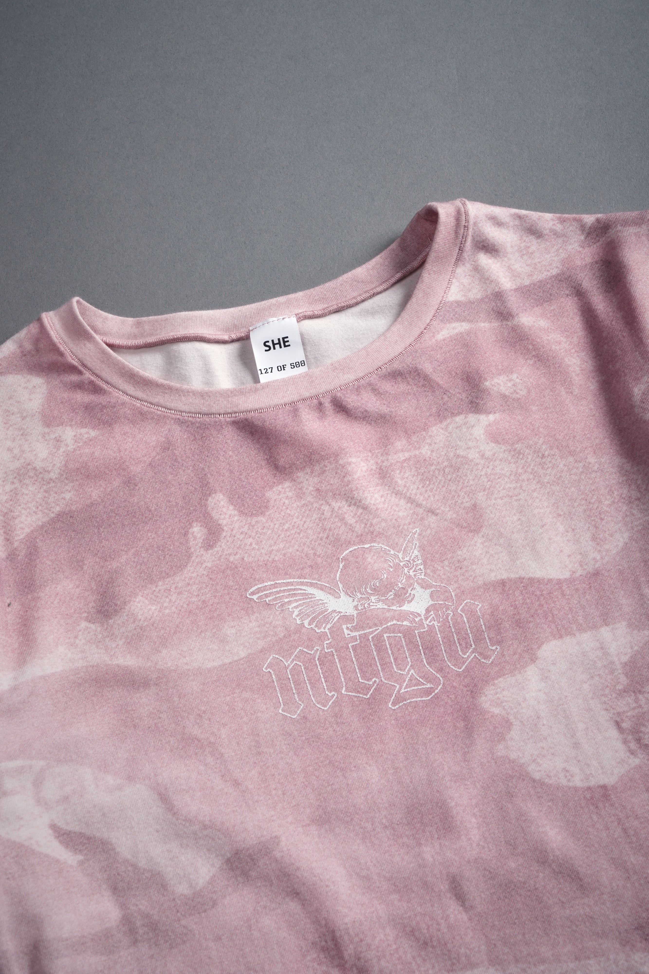 Cherub NFGU "Eden" S/S Tee in Blush Vintage Woodland Camo - Image 4