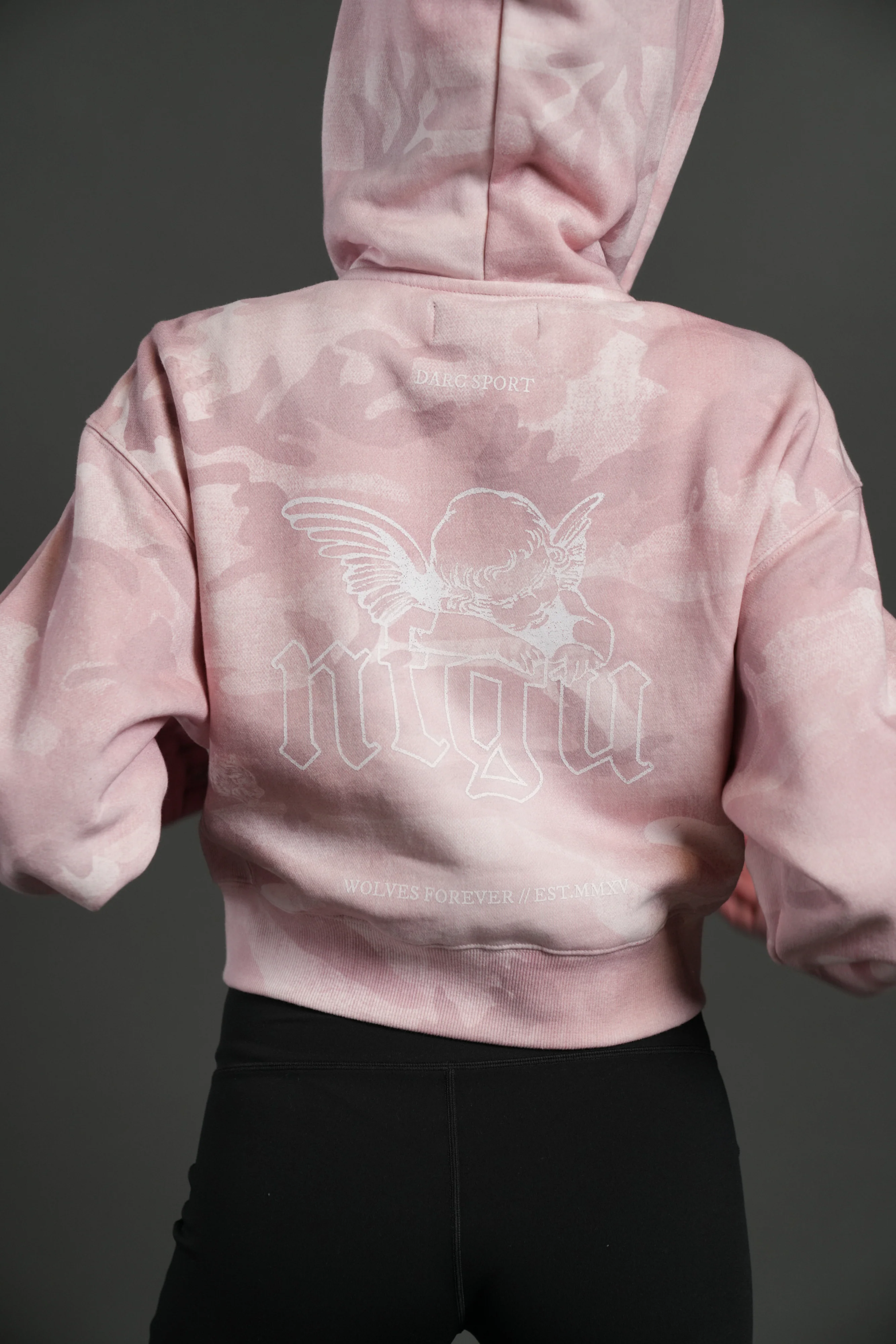 Cherub NFGU "Sage" Cropped Zip Hoodie in Blush Vintage Woodland Camo - Image 6