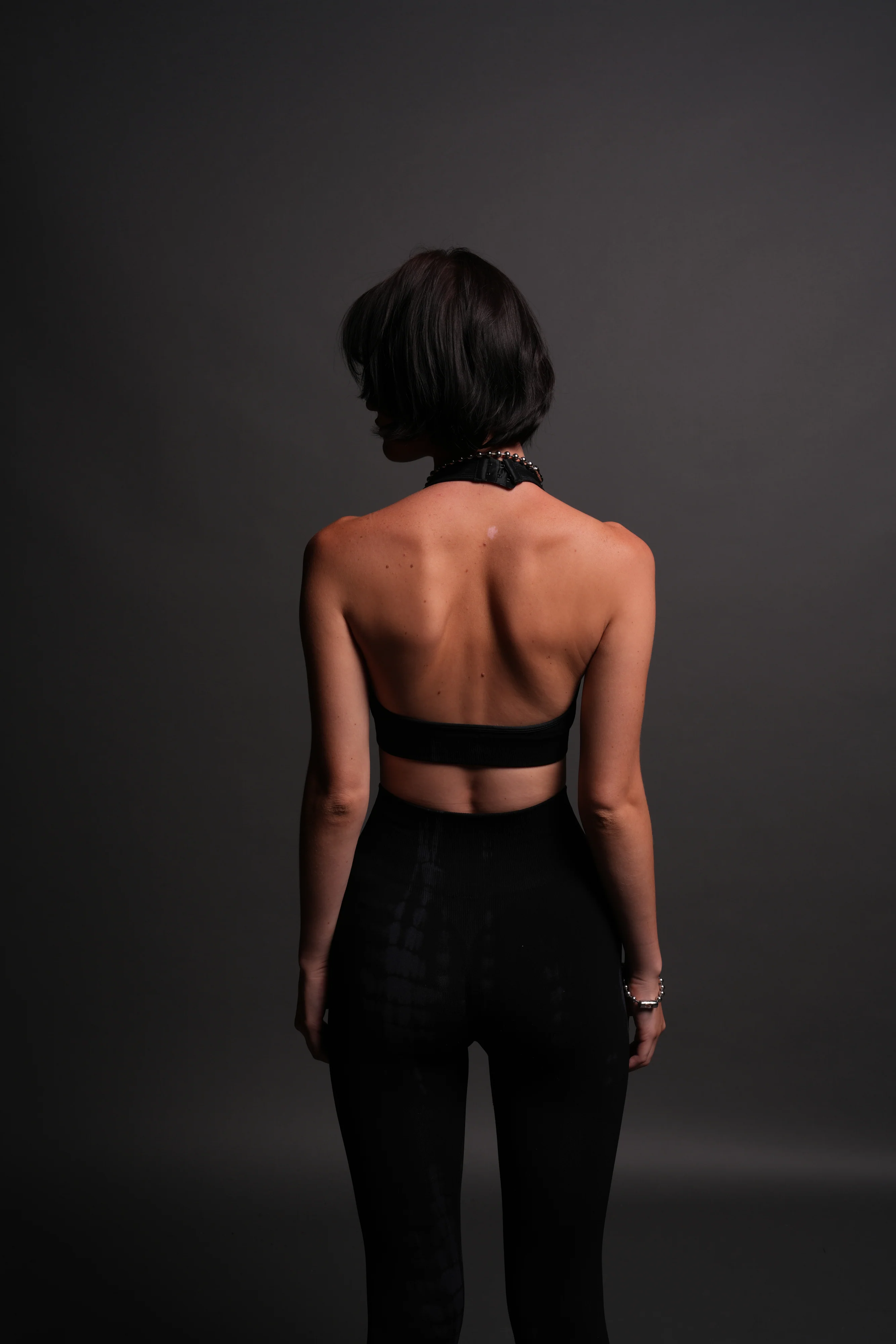Chopper "Everson Seamless" Halter Bra in Black Tonal Serpent - Image 2
