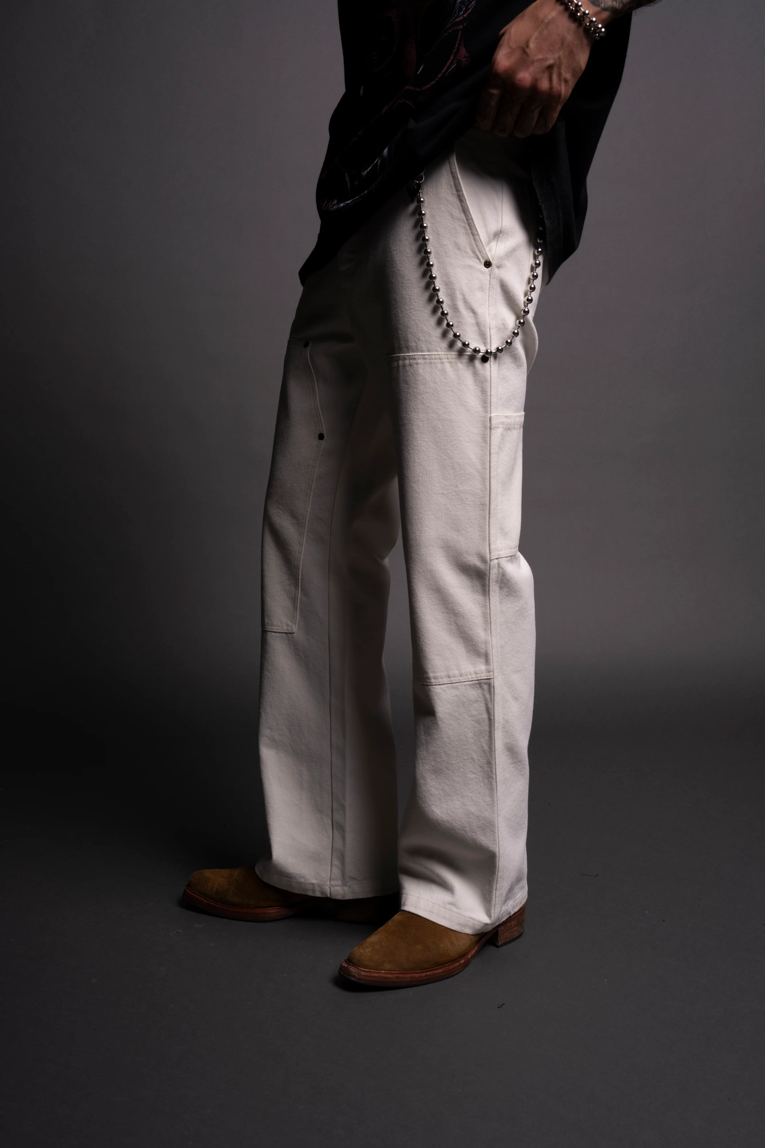 Chopper Hoffa Flare Pants in Cream - Image 4