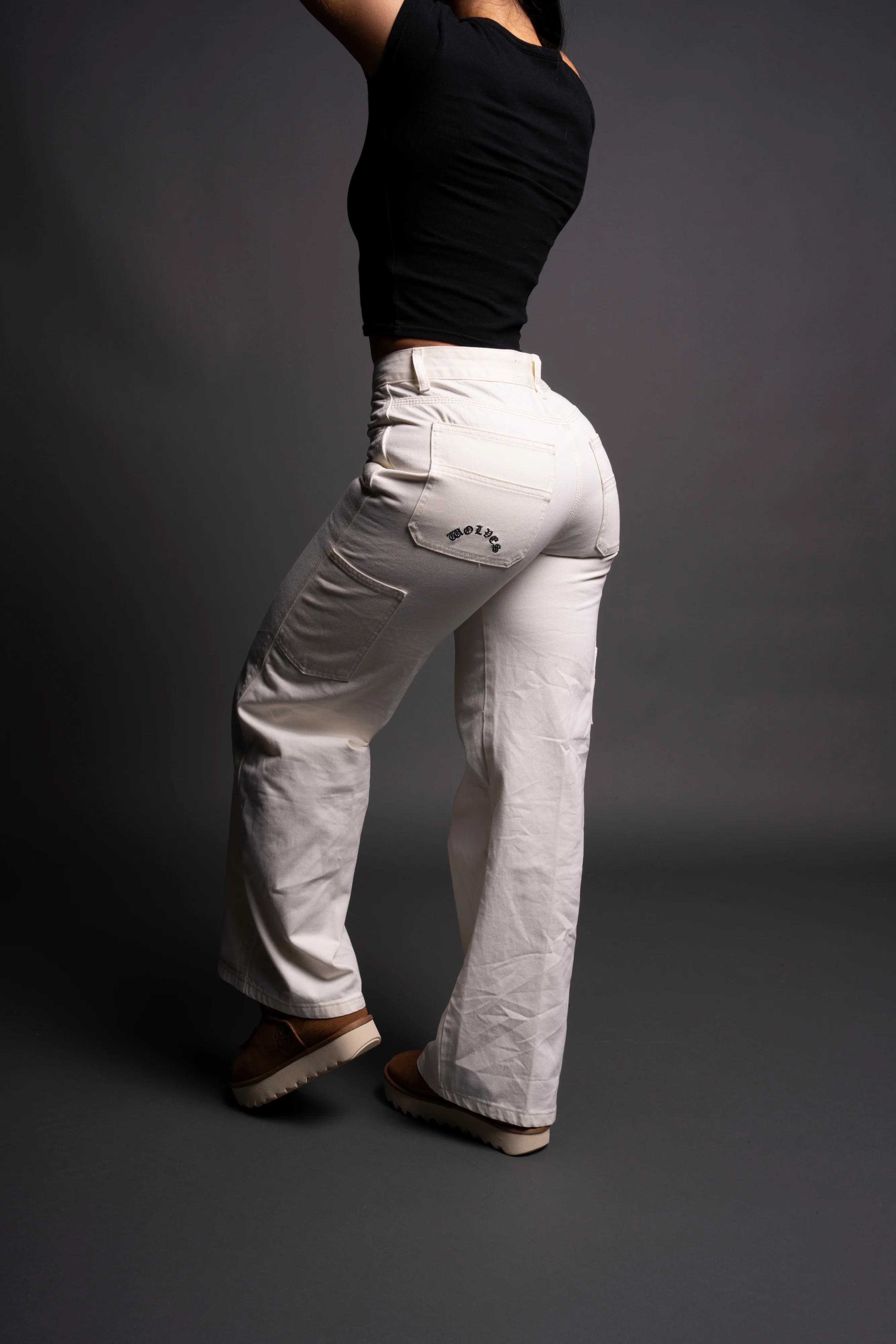 Chopper Lira Denim She Carpenter Pants in Cream - Image 4