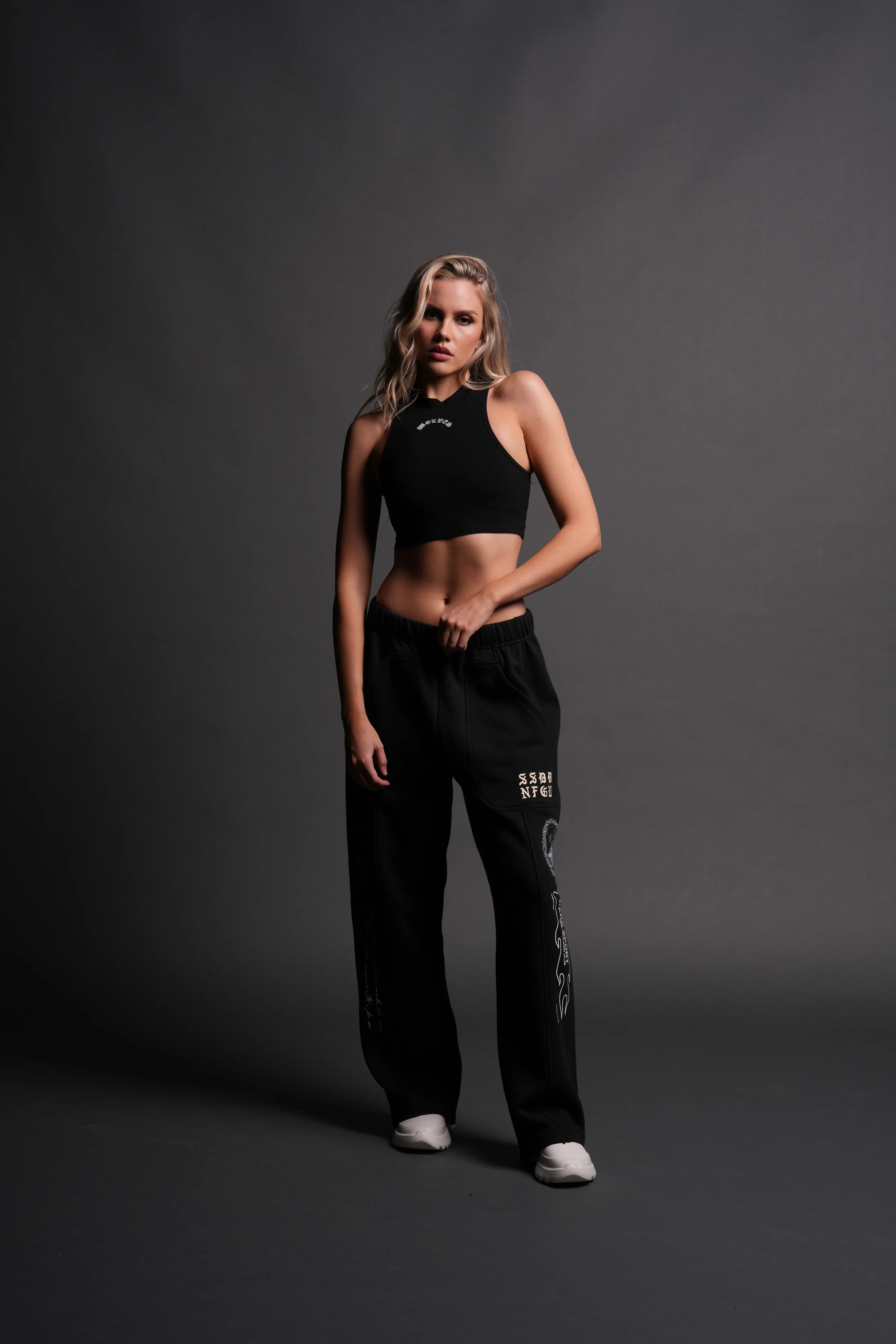 Chopper Romy Mockneck Ribbed Tank in Black - Image 5