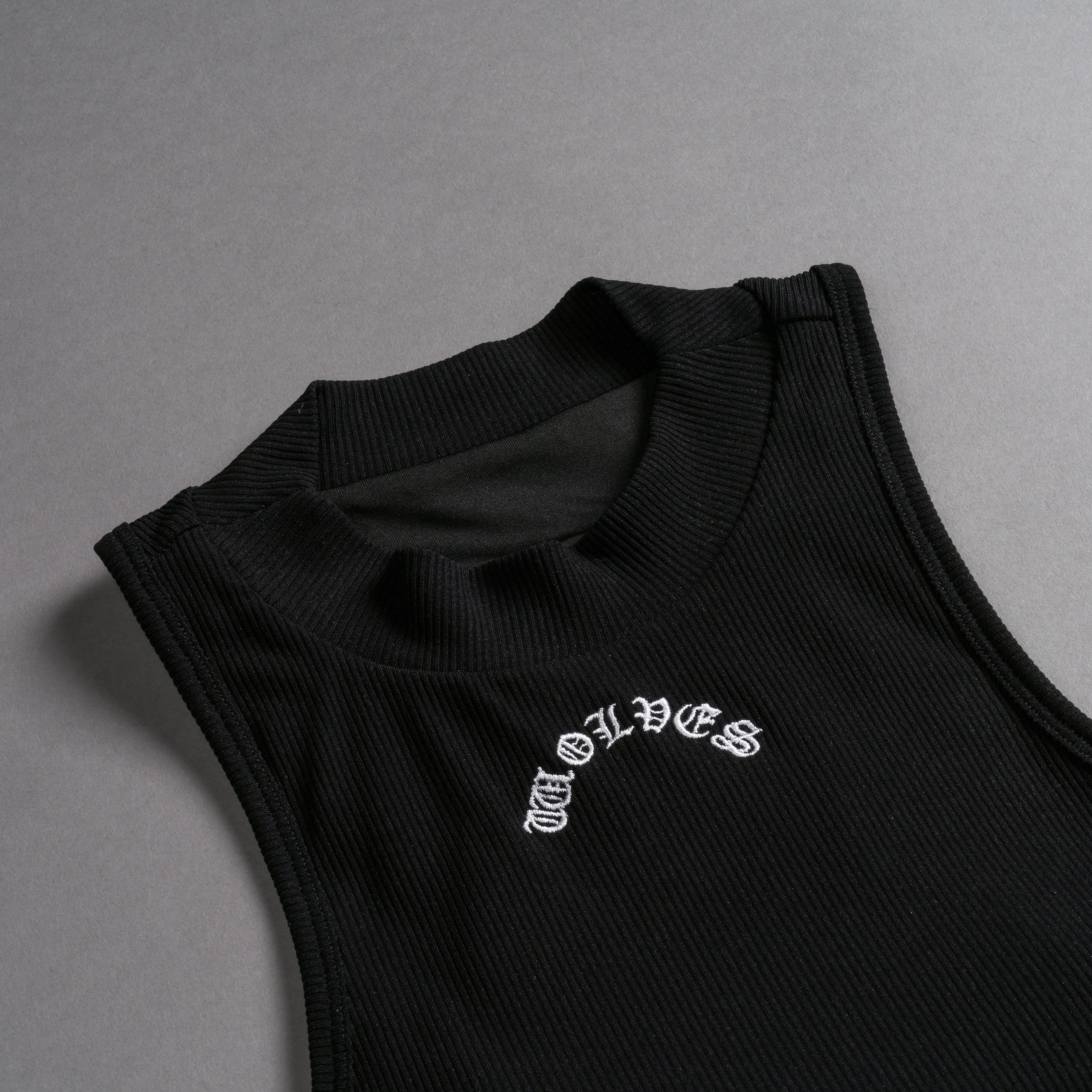 Chopper Romy Mockneck Ribbed Tank in Black - Image 8
