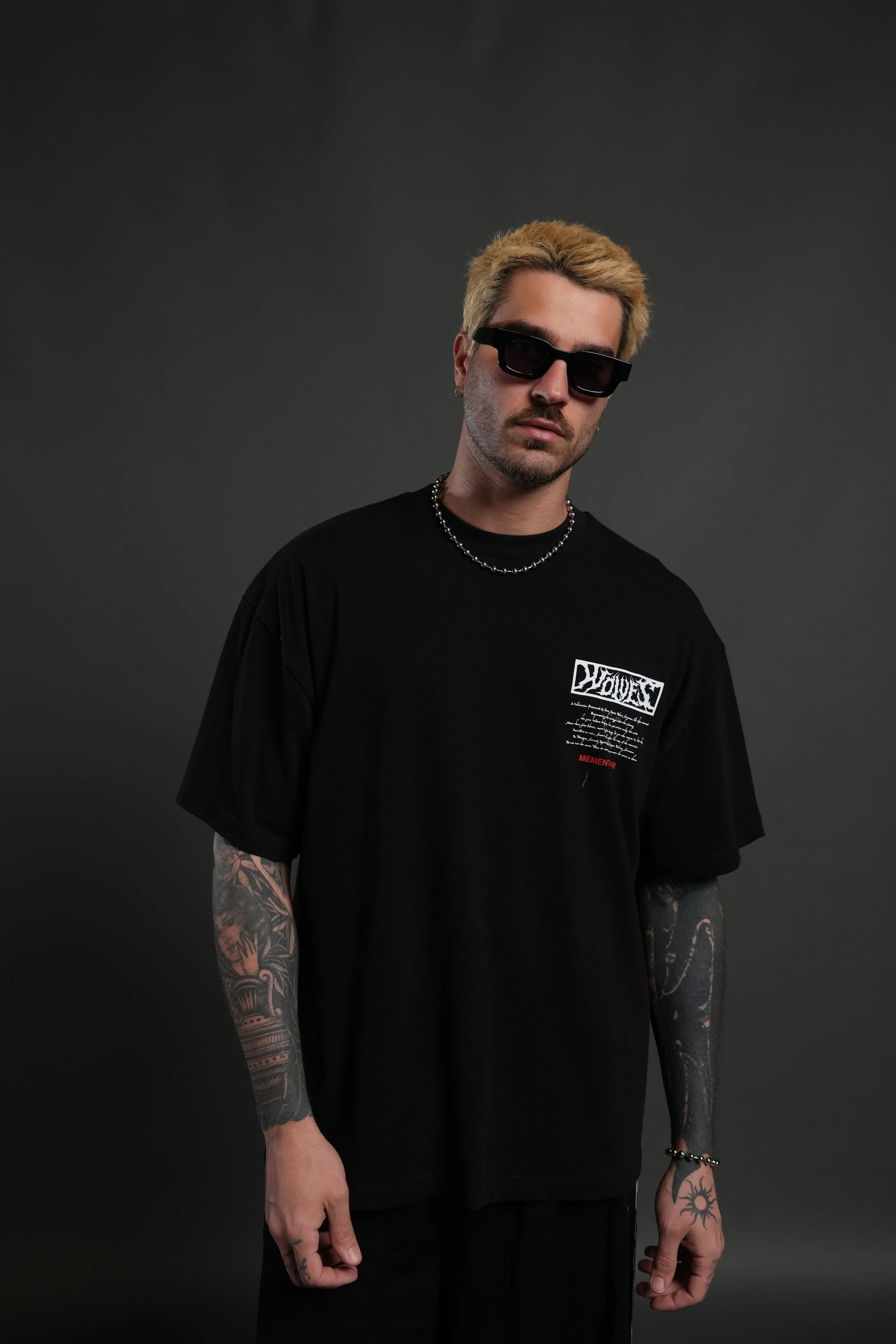 Create V2 "Premium" Oversized Tee in Black - Image 2
