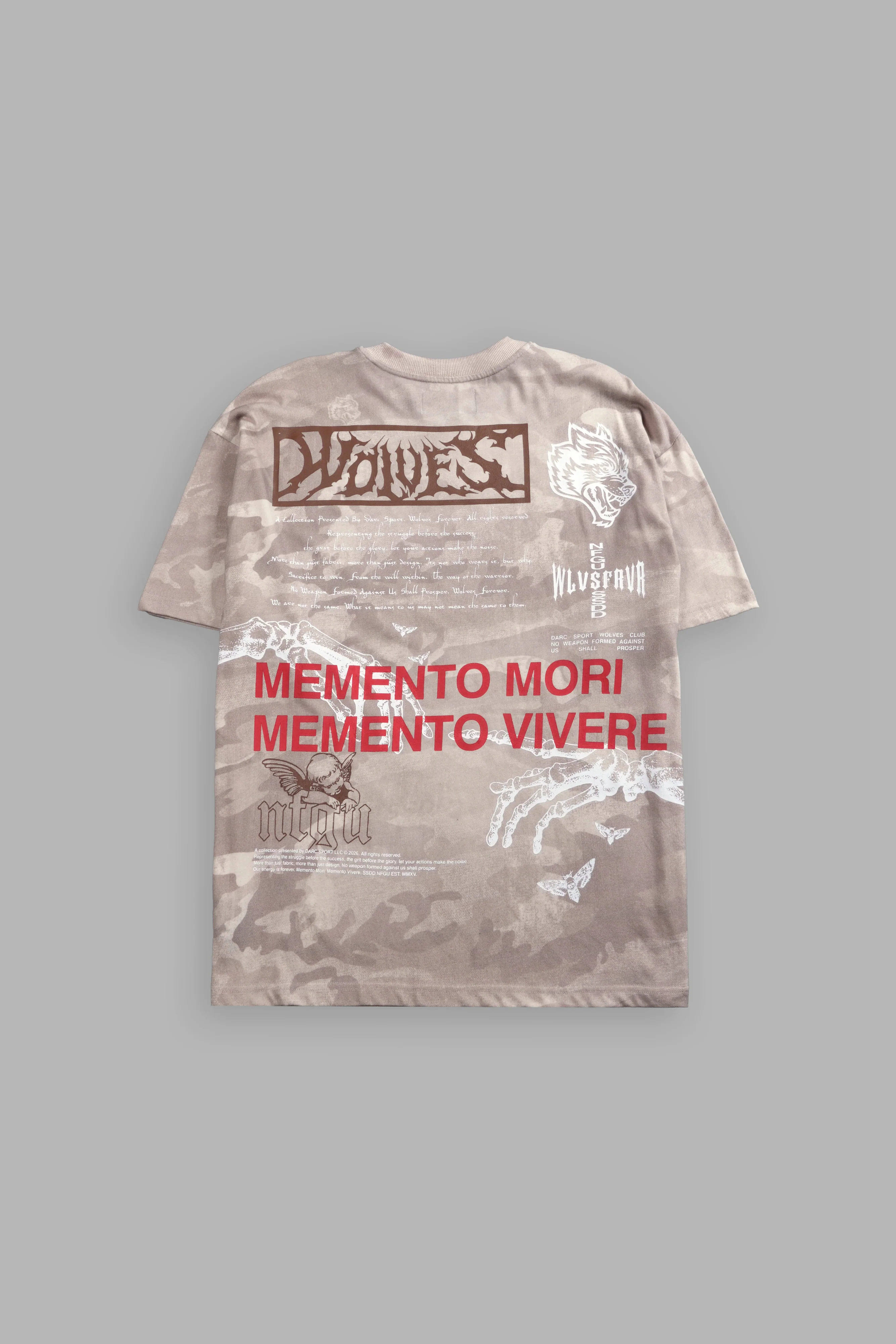 Create V2 "Premium" Oversized Tee in Clay Vintage Woodland Camo