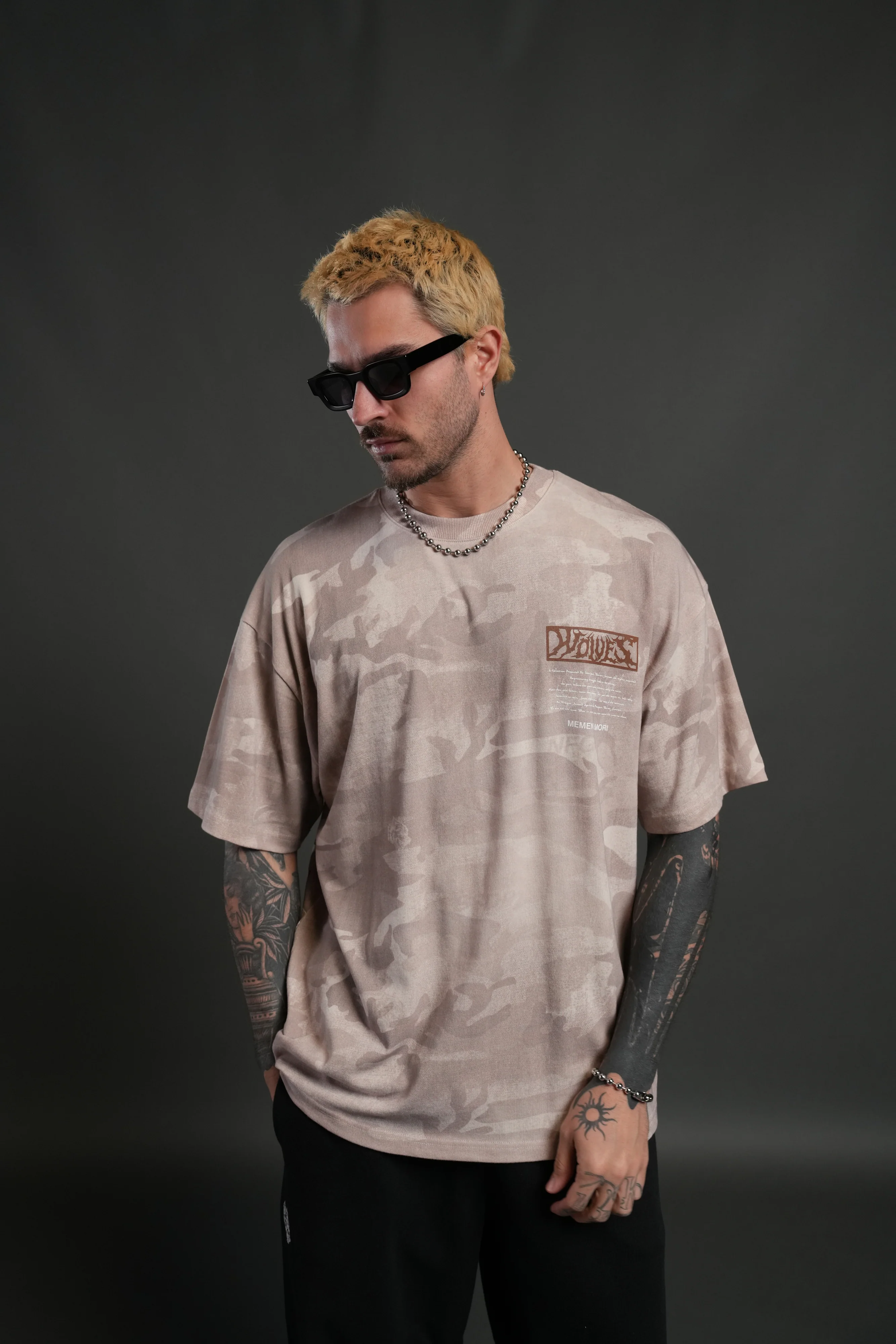 Create V2 "Premium" Oversized Tee in Clay Vintage Woodland Camo - Image 2