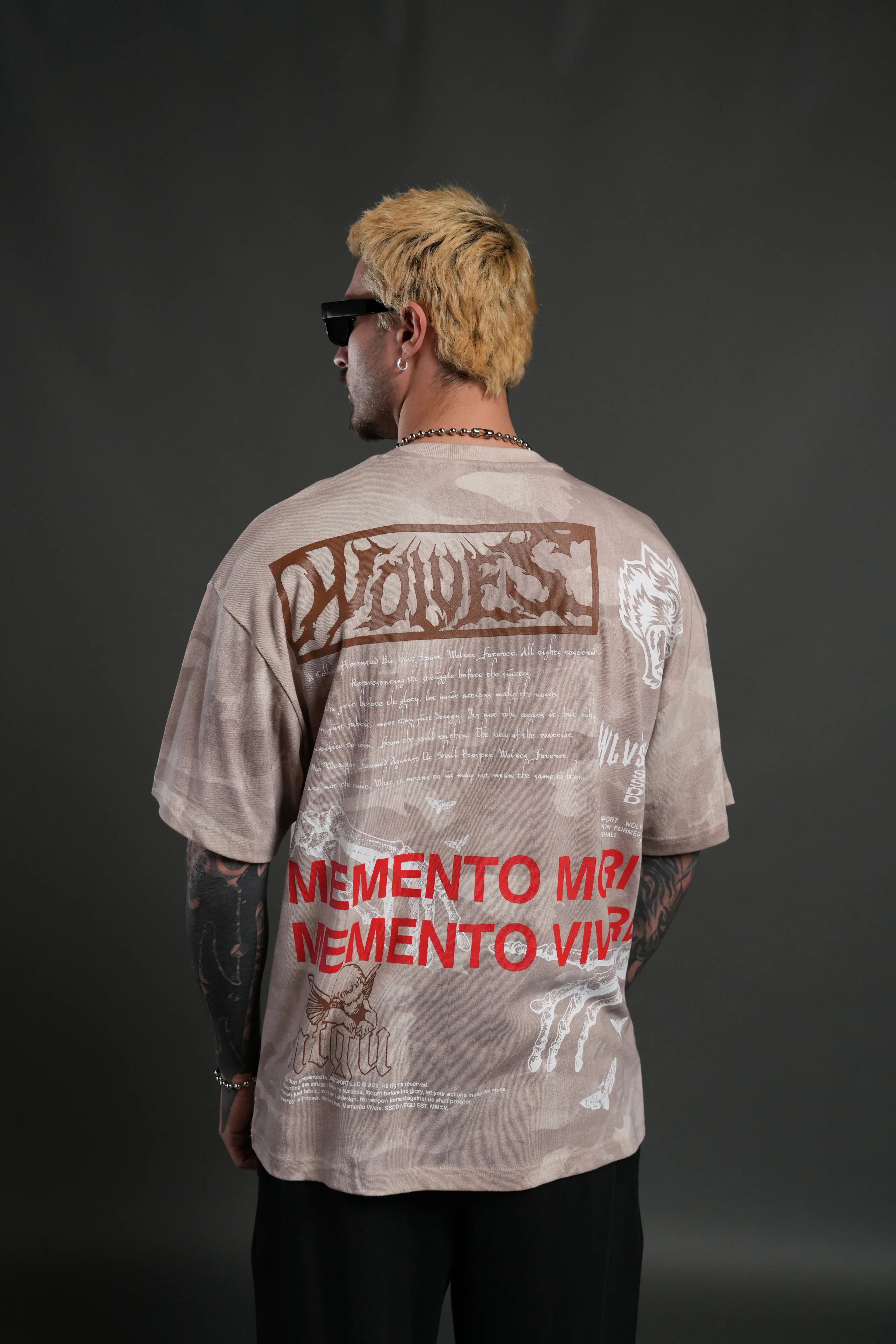 Create V2 "Premium" Oversized Tee in Clay Vintage Woodland Camo - Image 4