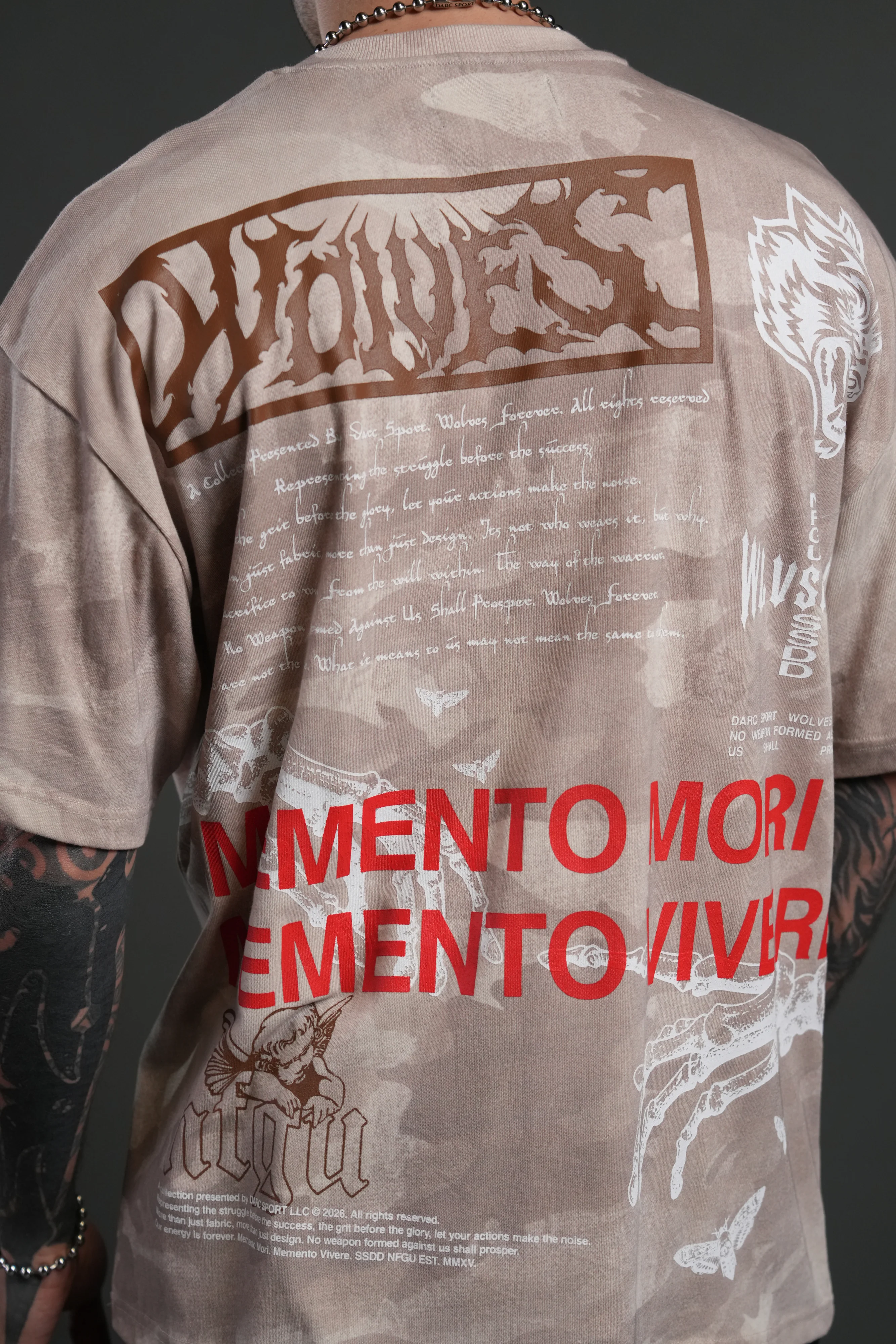Create V2 "Premium" Oversized Tee in Clay Vintage Woodland Camo - Image 5