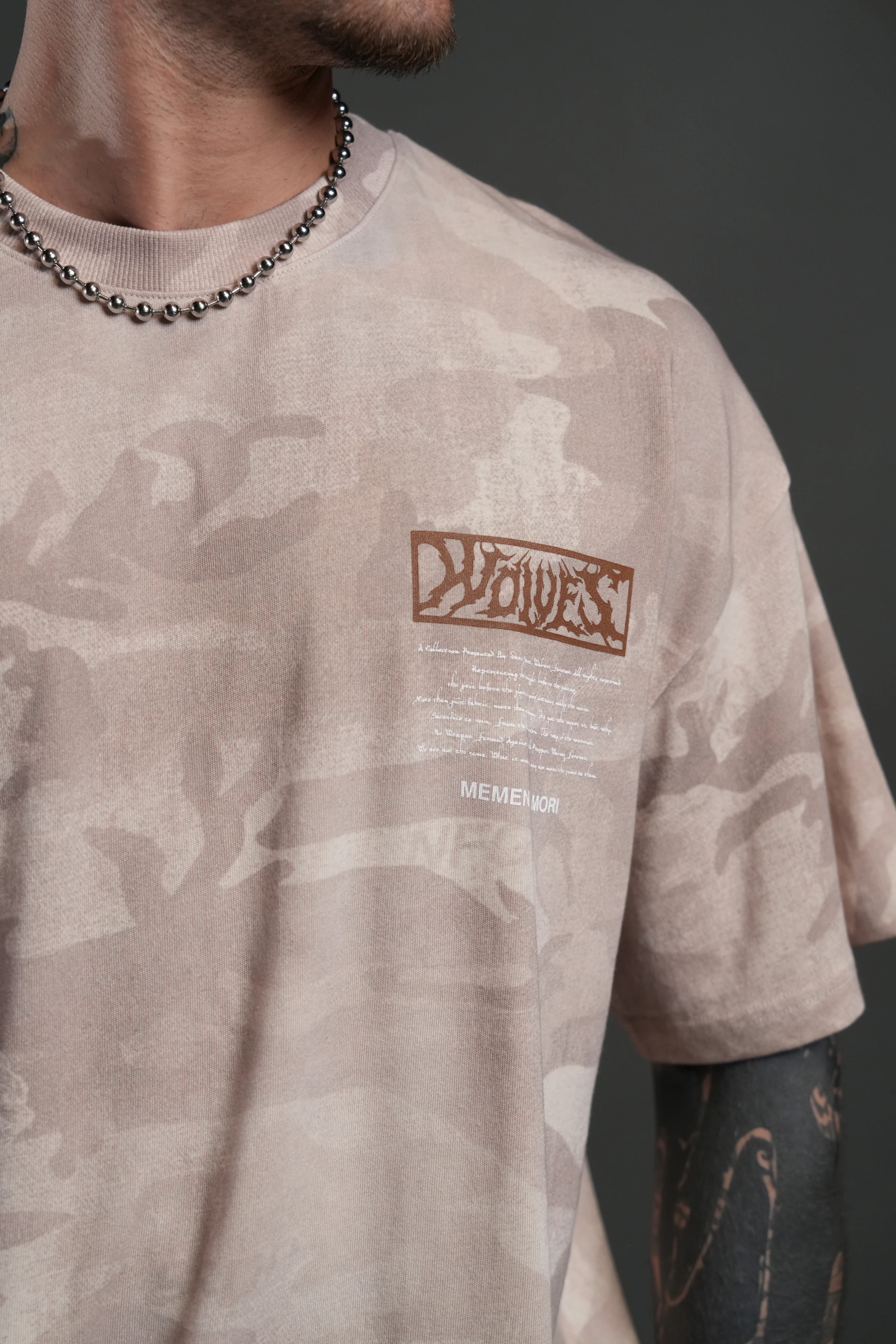 Create V2 "Premium" Oversized Tee in Clay Vintage Woodland Camo - Image 6