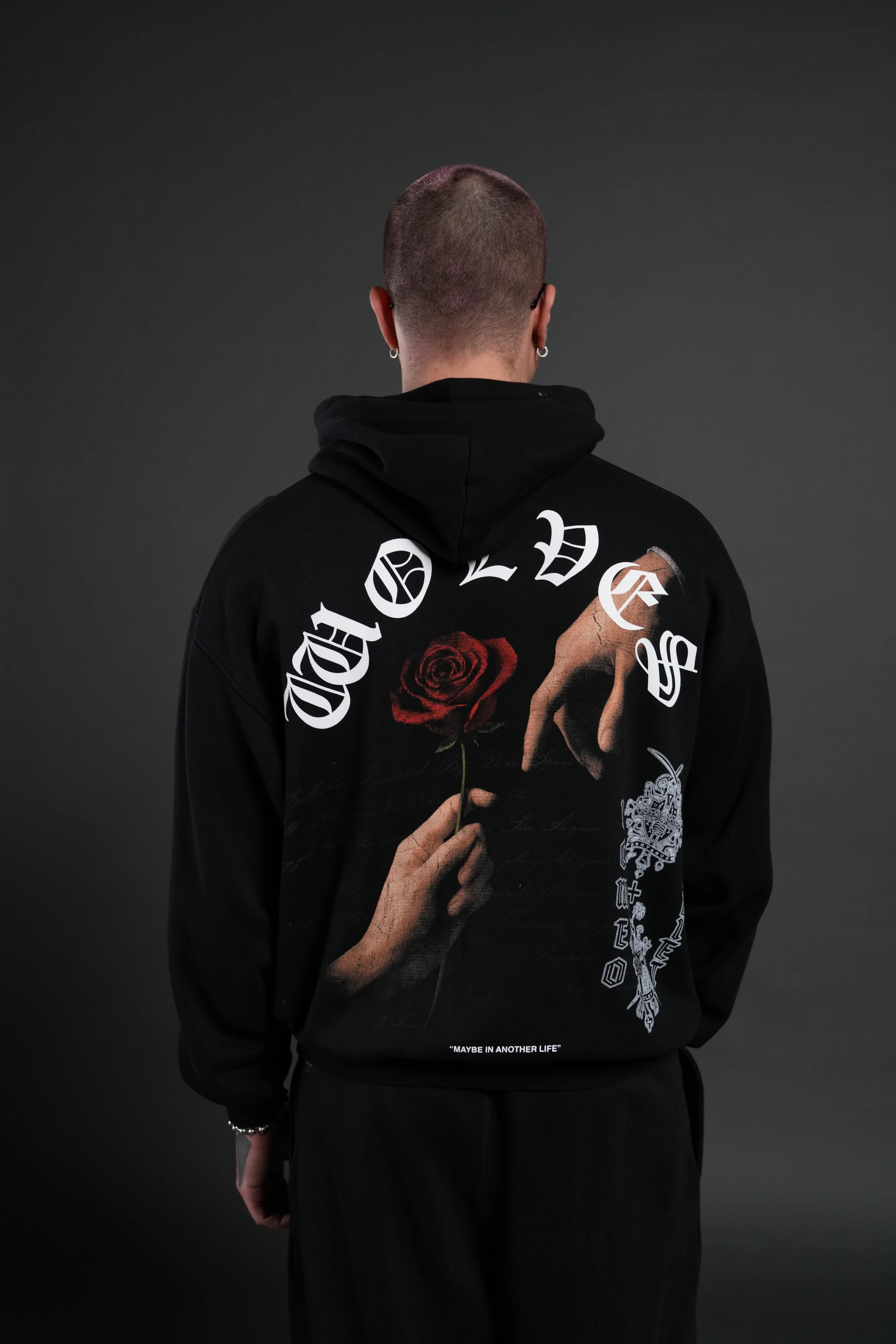 Crossed Hearts "Pierce" Hoodie in Black - Image 4