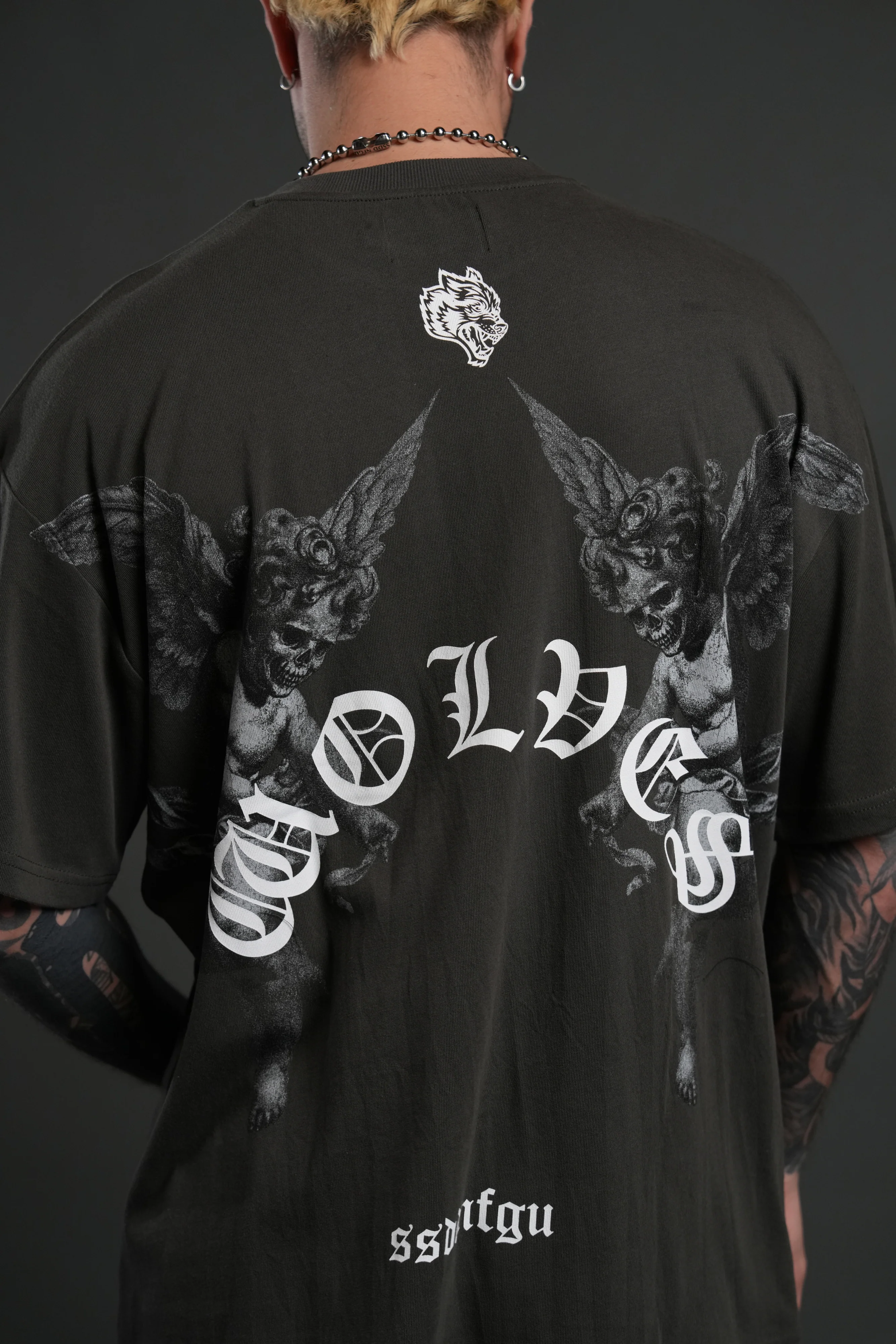 Darc Angel "Premium" Oversized Tee in Wolf Gray - Image 5