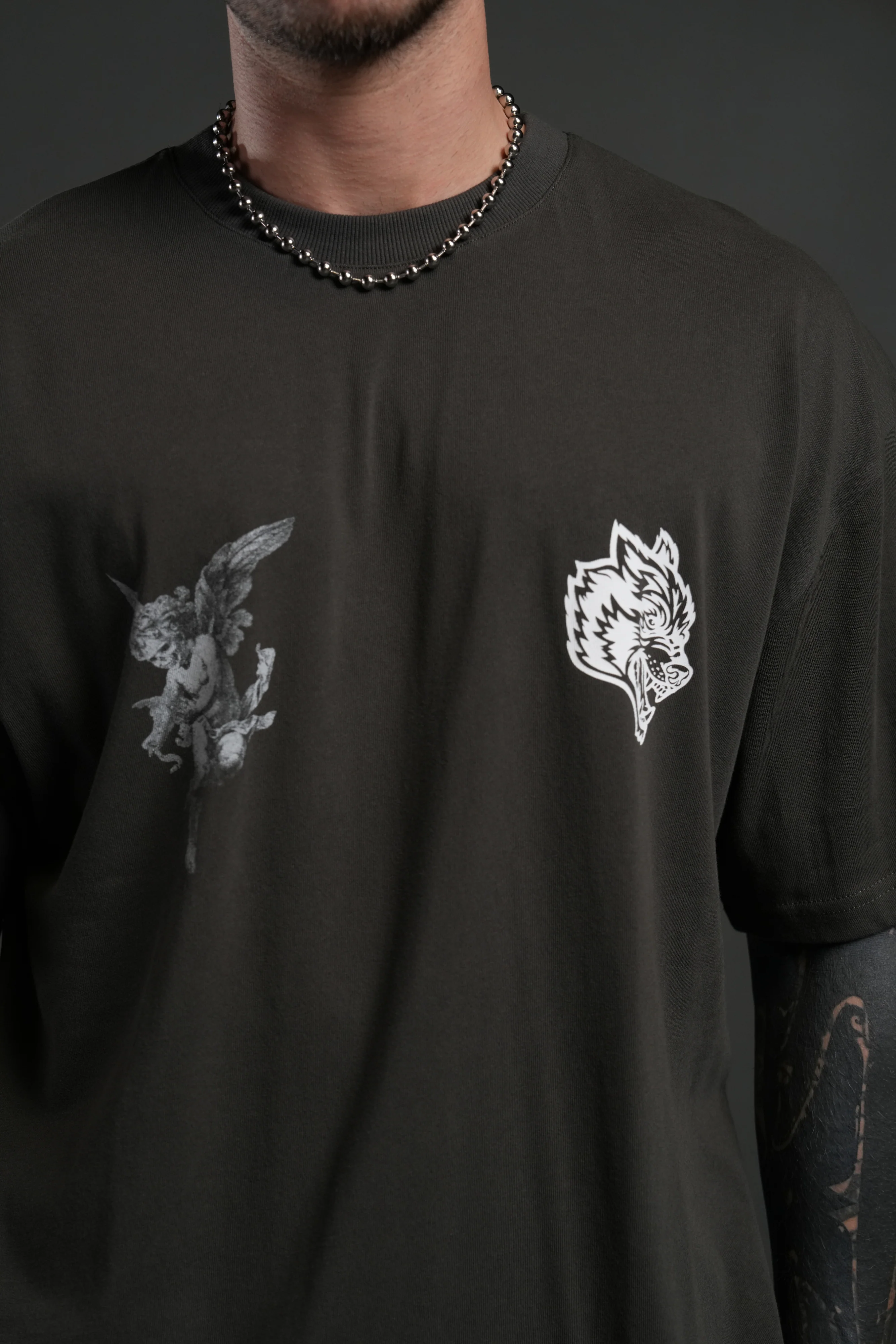 Darc Angel "Premium" Oversized Tee in Wolf Gray - Image 6