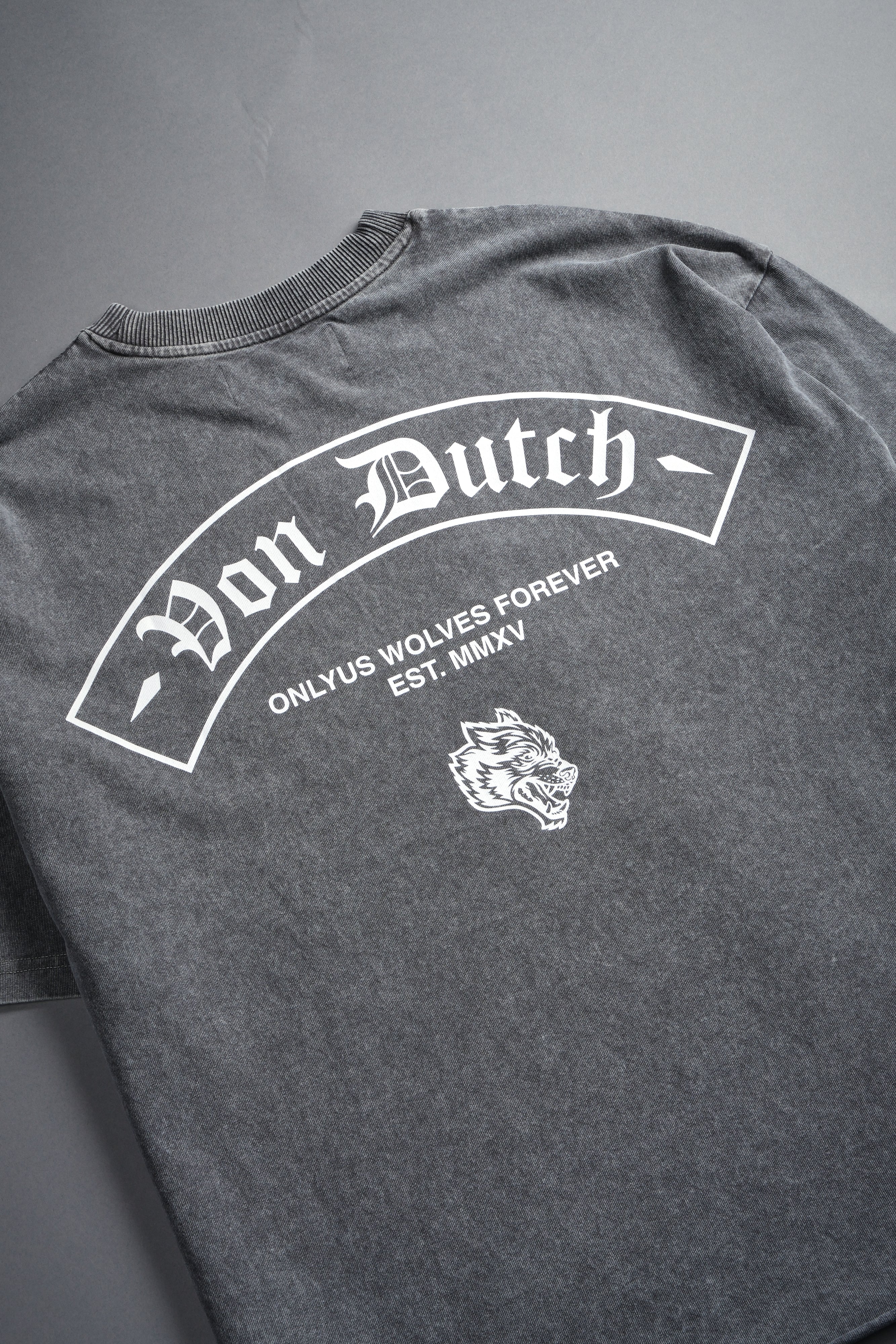 Darc Covenant Grunge Mid-Length Raw Hem Tee in Wolf Gray - Image 9