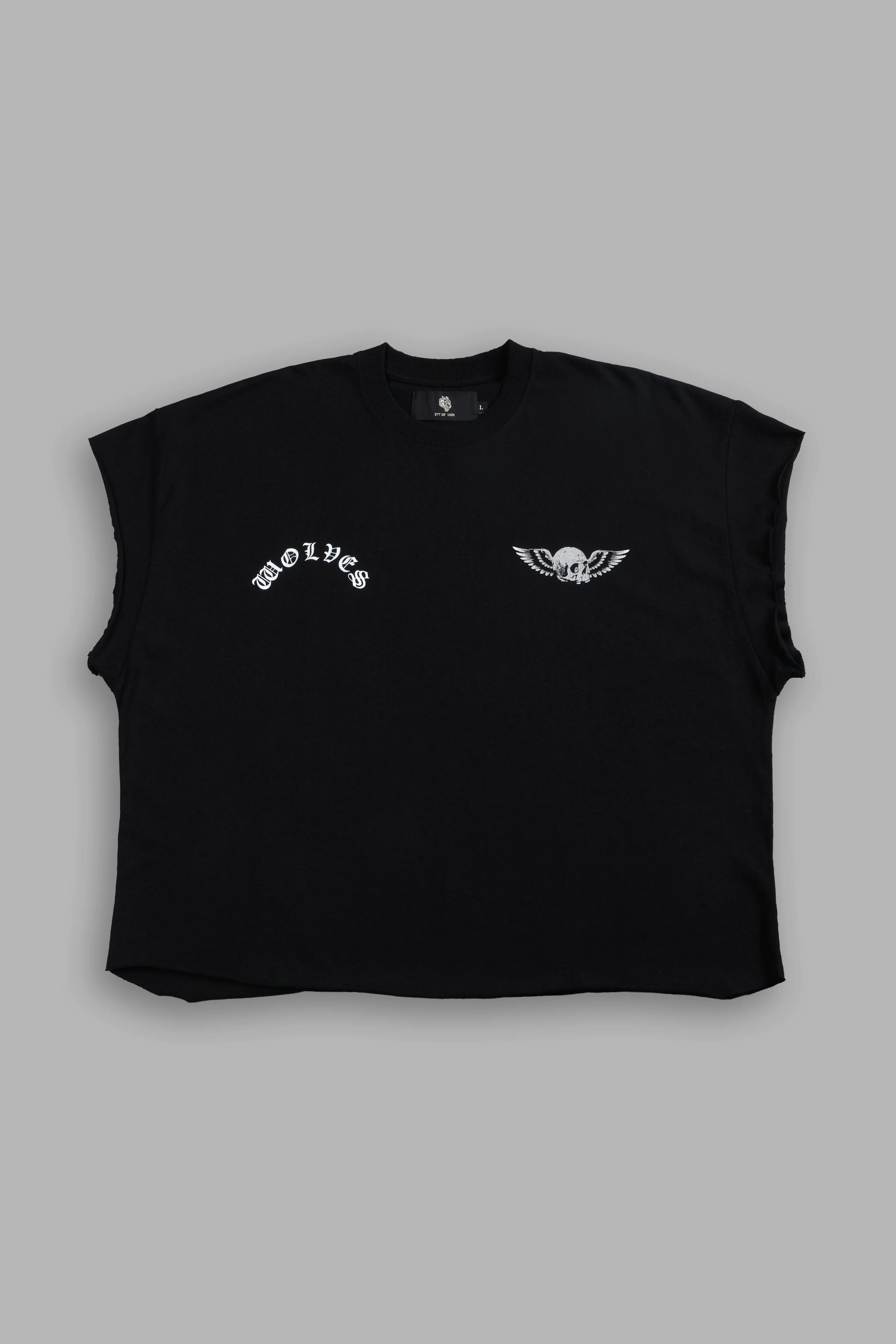 Darc Creed Grunge Cut-Off Tee in Black - Image 2