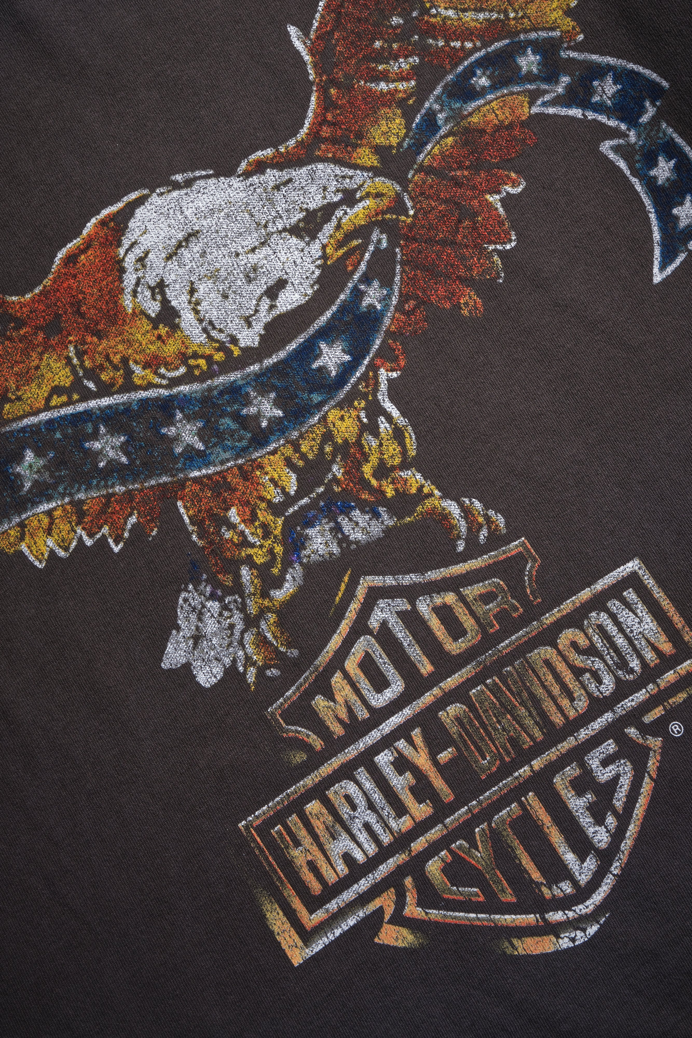 Darc Eagle Distressed Grunge Mid-Length Raw Hem Tee in Darc Brown Drift Wash - Image 7