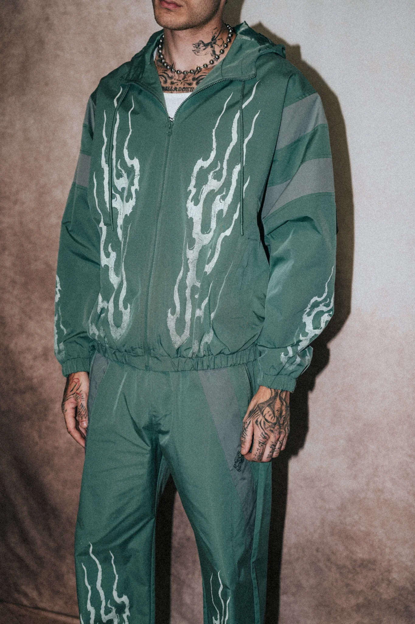 Darc Infernal Brolic Unisex Track Jacket in Norse Green - Image 2