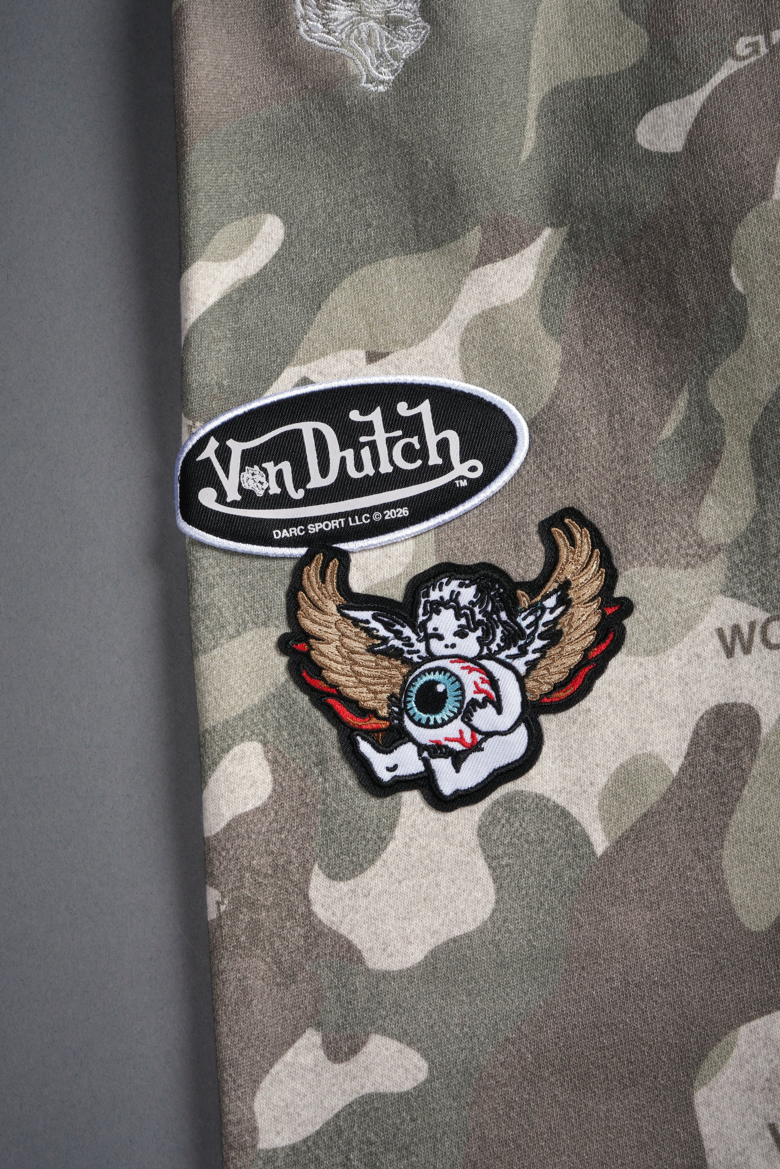 Darc Kulture Bigelow Cargo Sweat Pants in DSVD Green Camo - Image 9