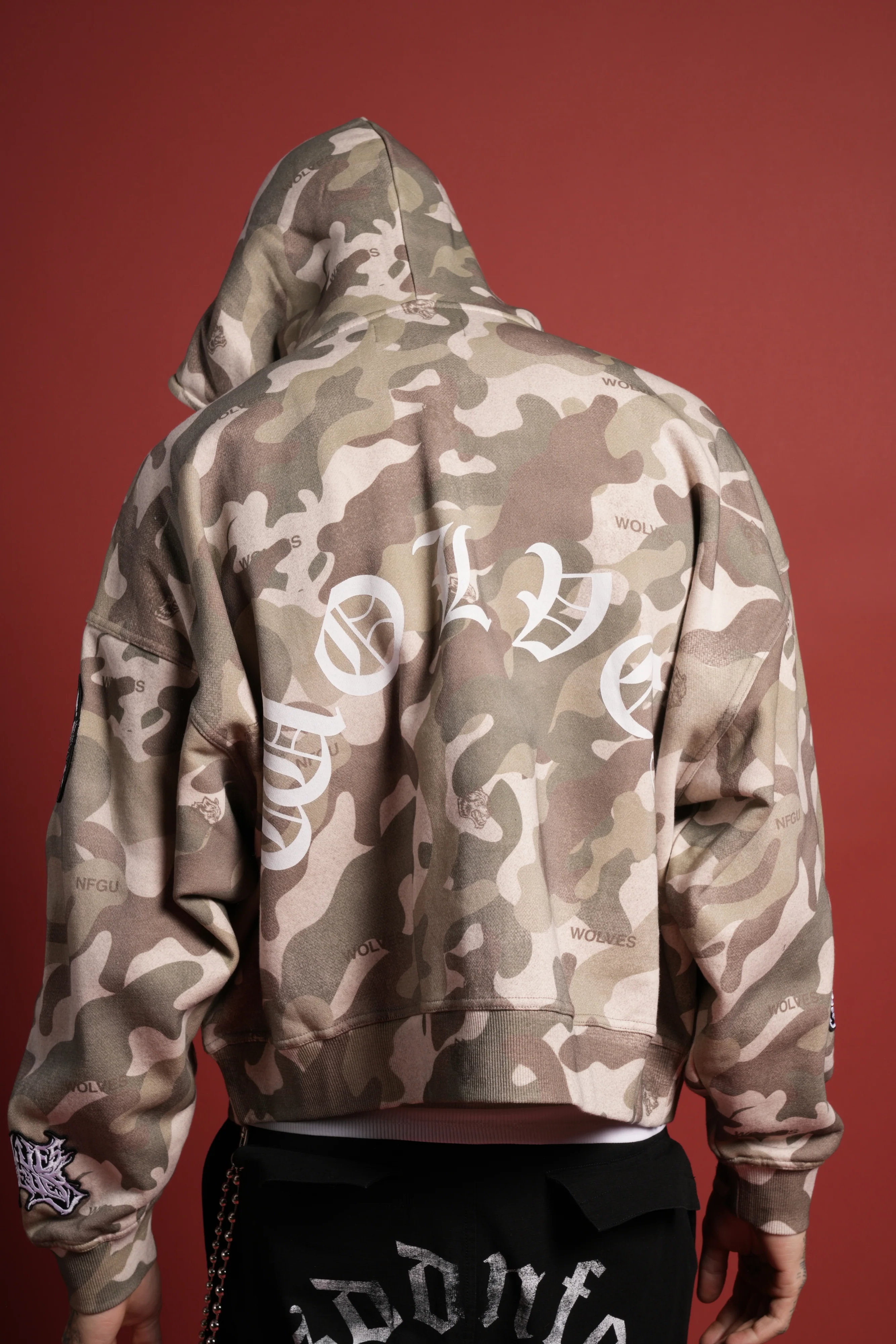 Darc Kulture Vex Double Zip Hoodie in DSVD Green Camo - Image 6
