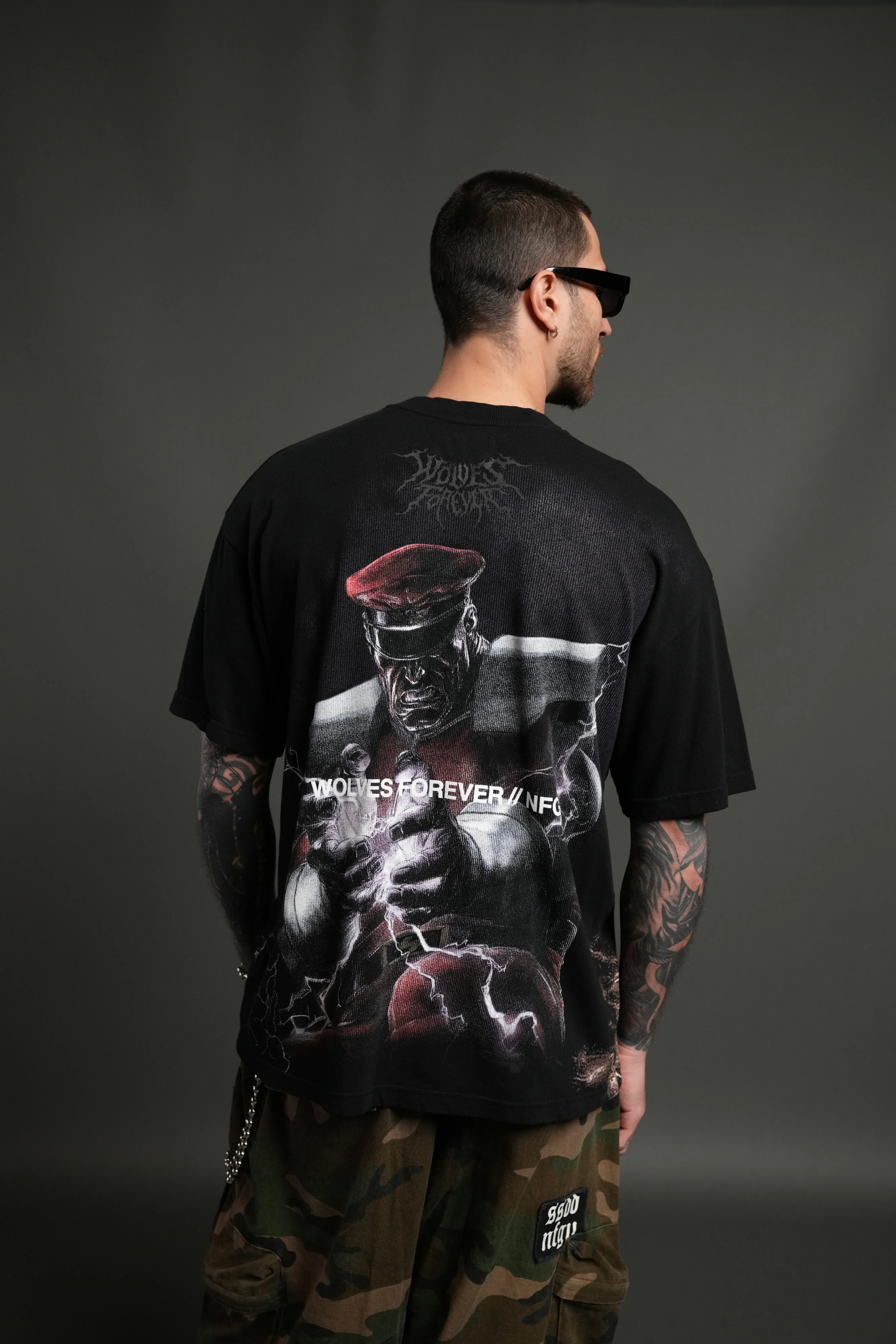 Darc M. Bison "Side By Side" Series Premium Oversized Tee in Black - Image 4